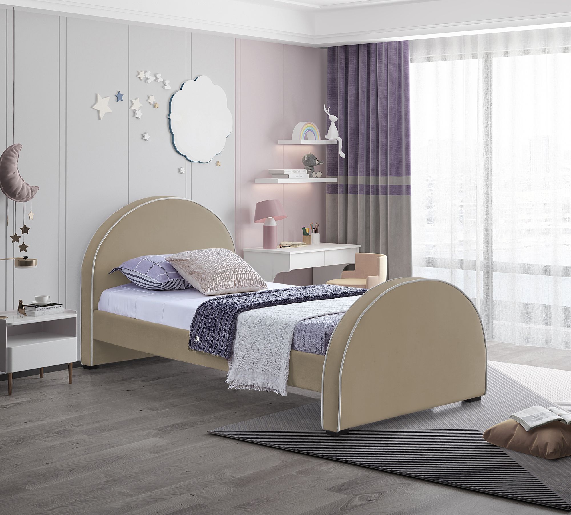 Brody Velvet Twin Size Bed
