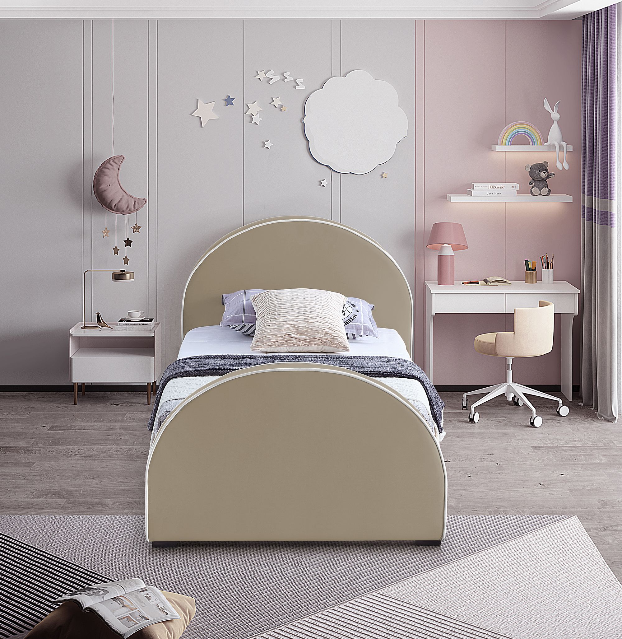 Brody Velvet Twin Size Bed
