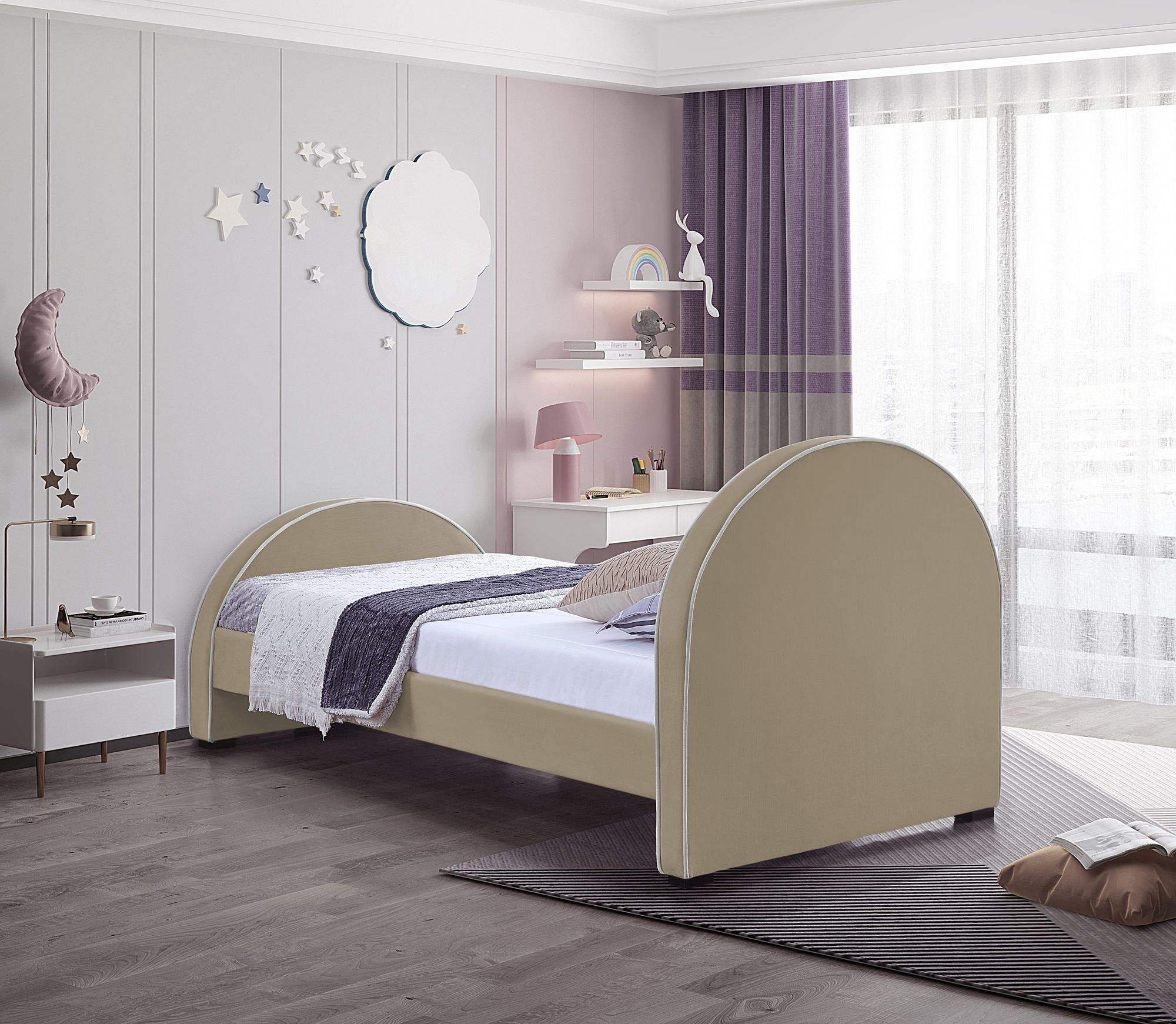 Brody Velvet Twin Size Bed
