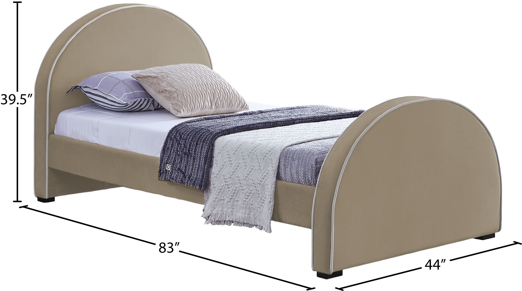 Brody Velvet Twin Size Bed