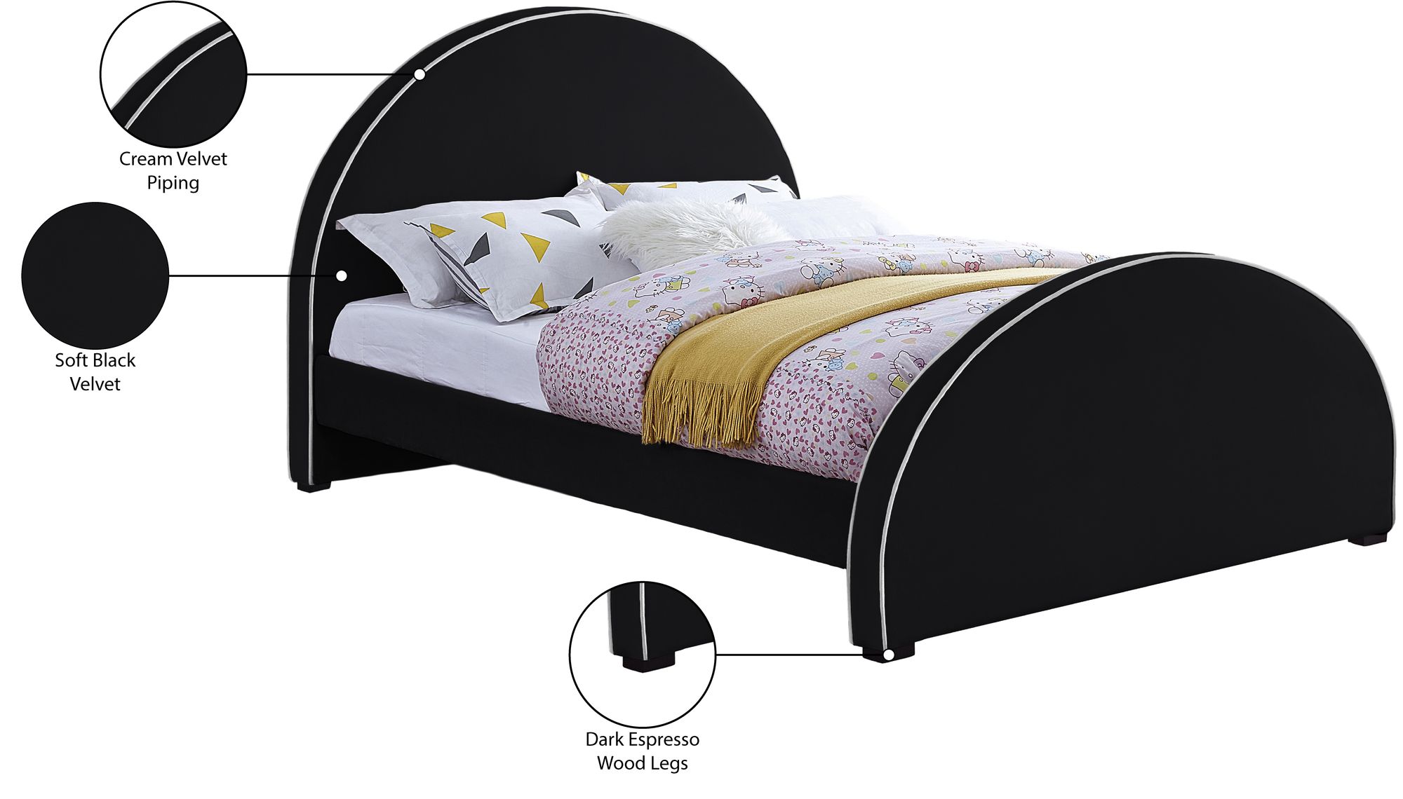 Brody Velvet Full Size Bed