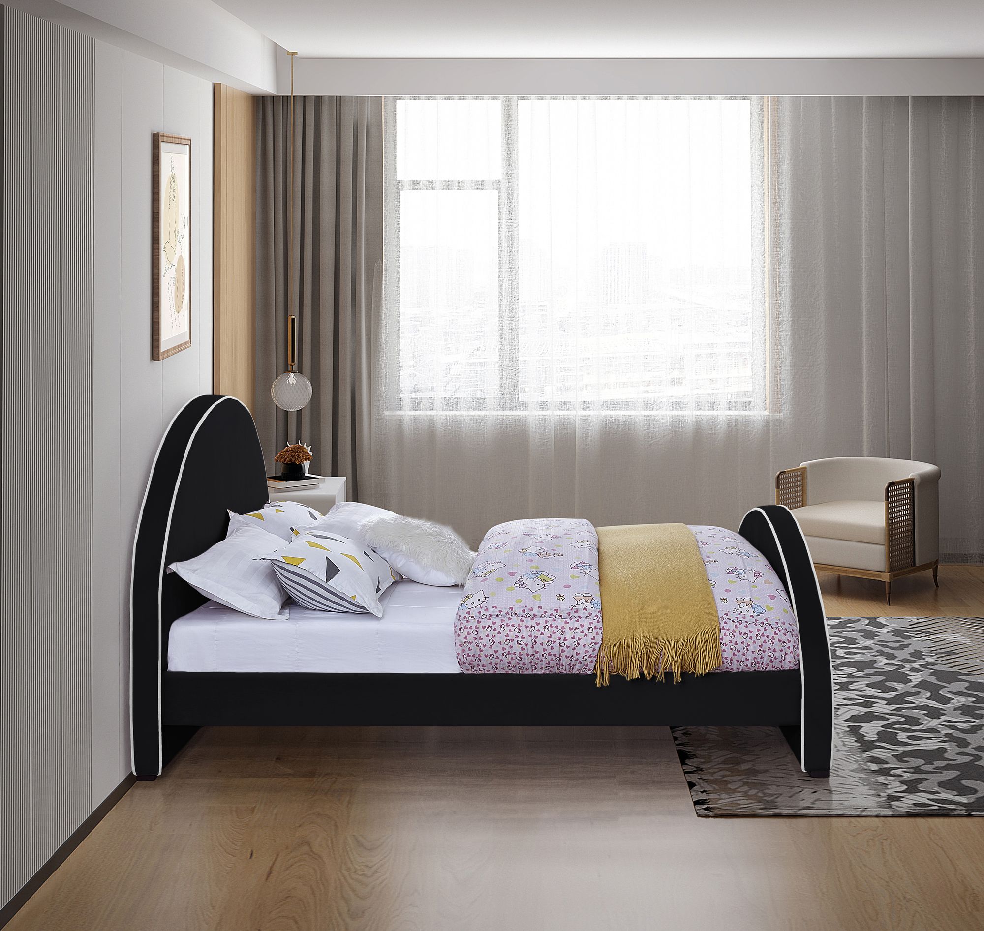 Brody Velvet King Size Bed