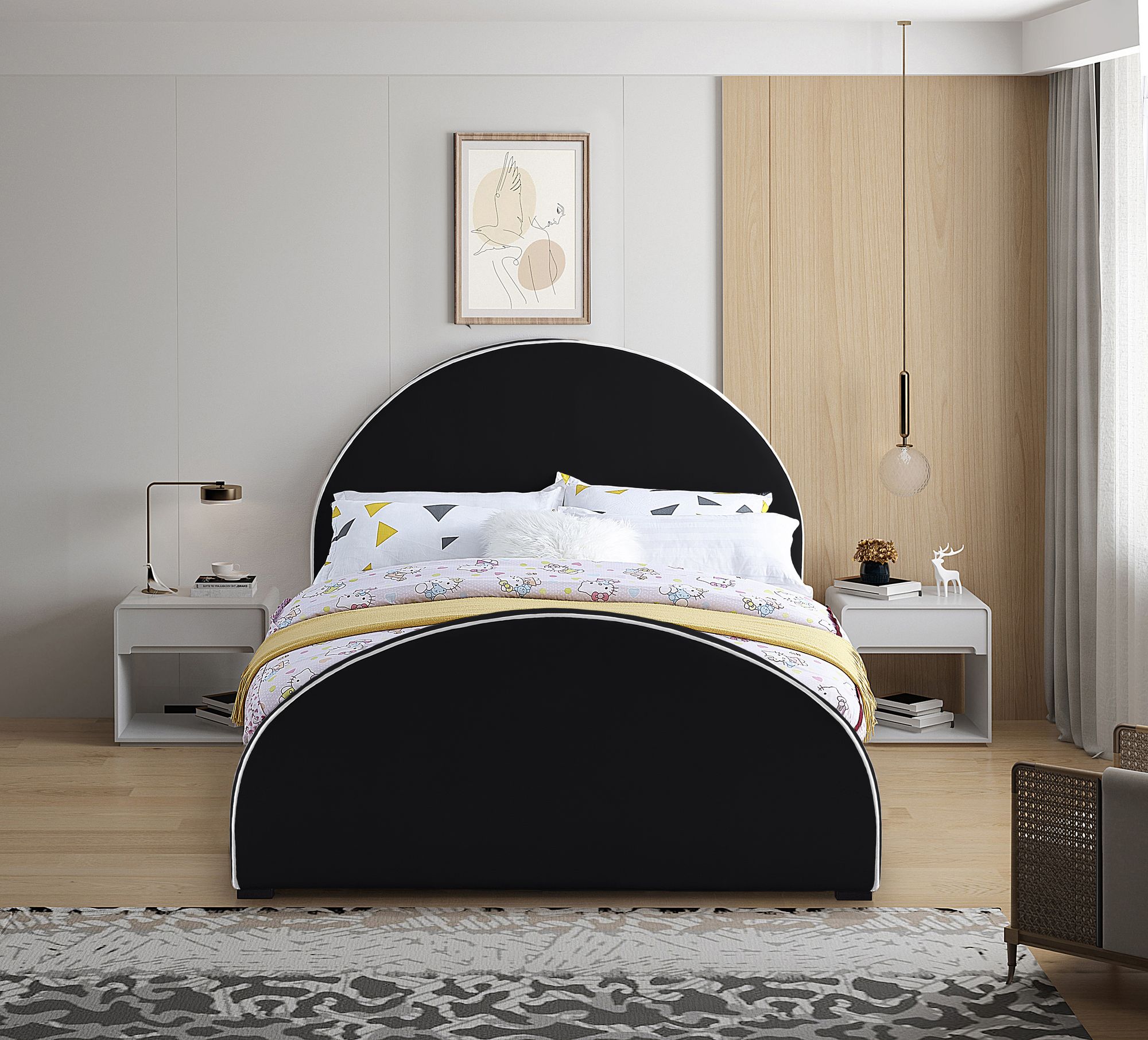 Brody Velvet Queen Size Bed