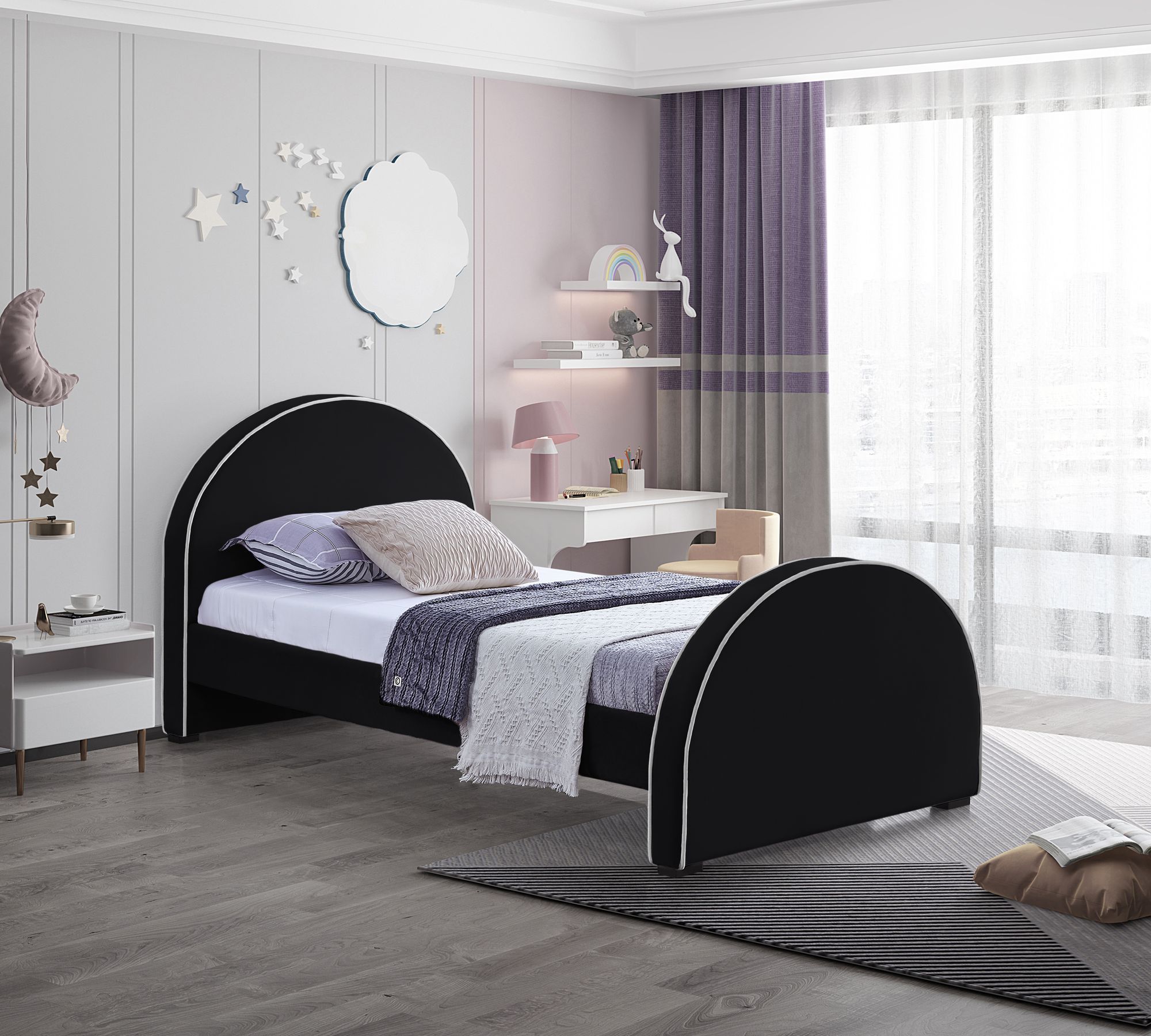 Brody Velvet Twin Size Bed