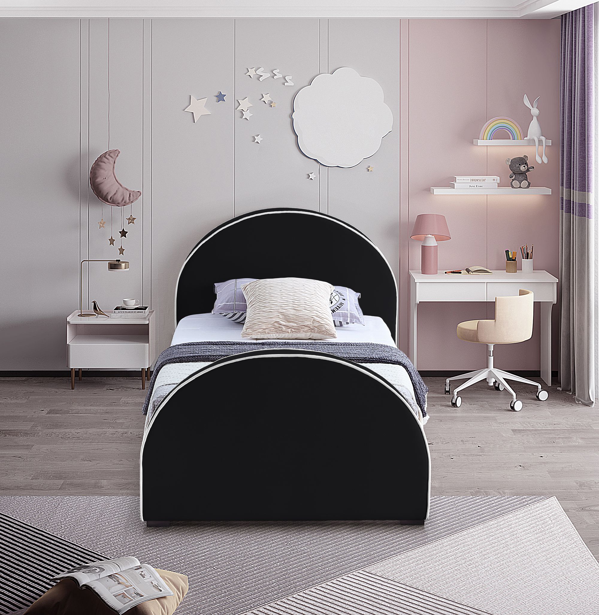 Brody Velvet Twin Size Bed