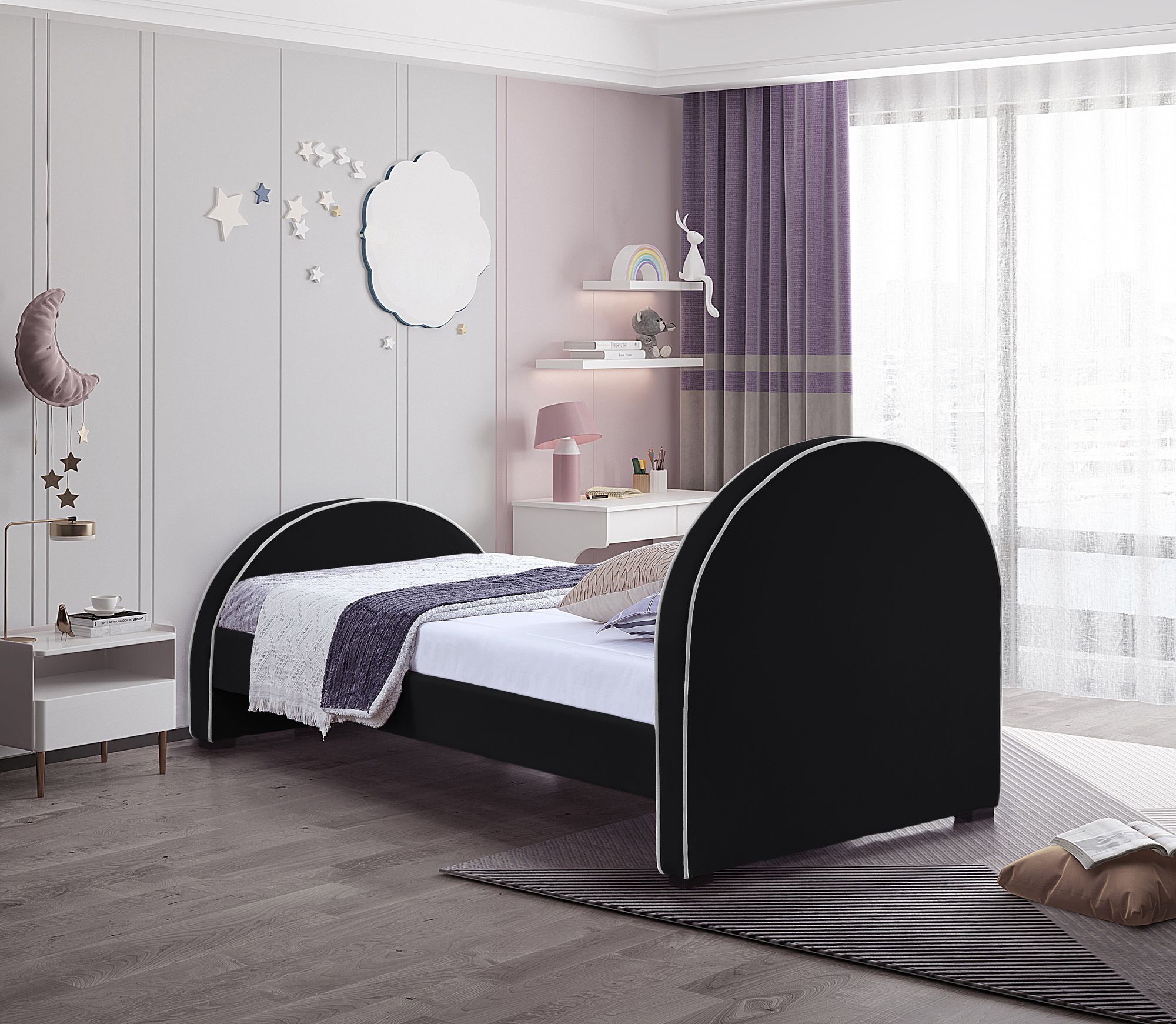 Brody Velvet Twin Size Bed