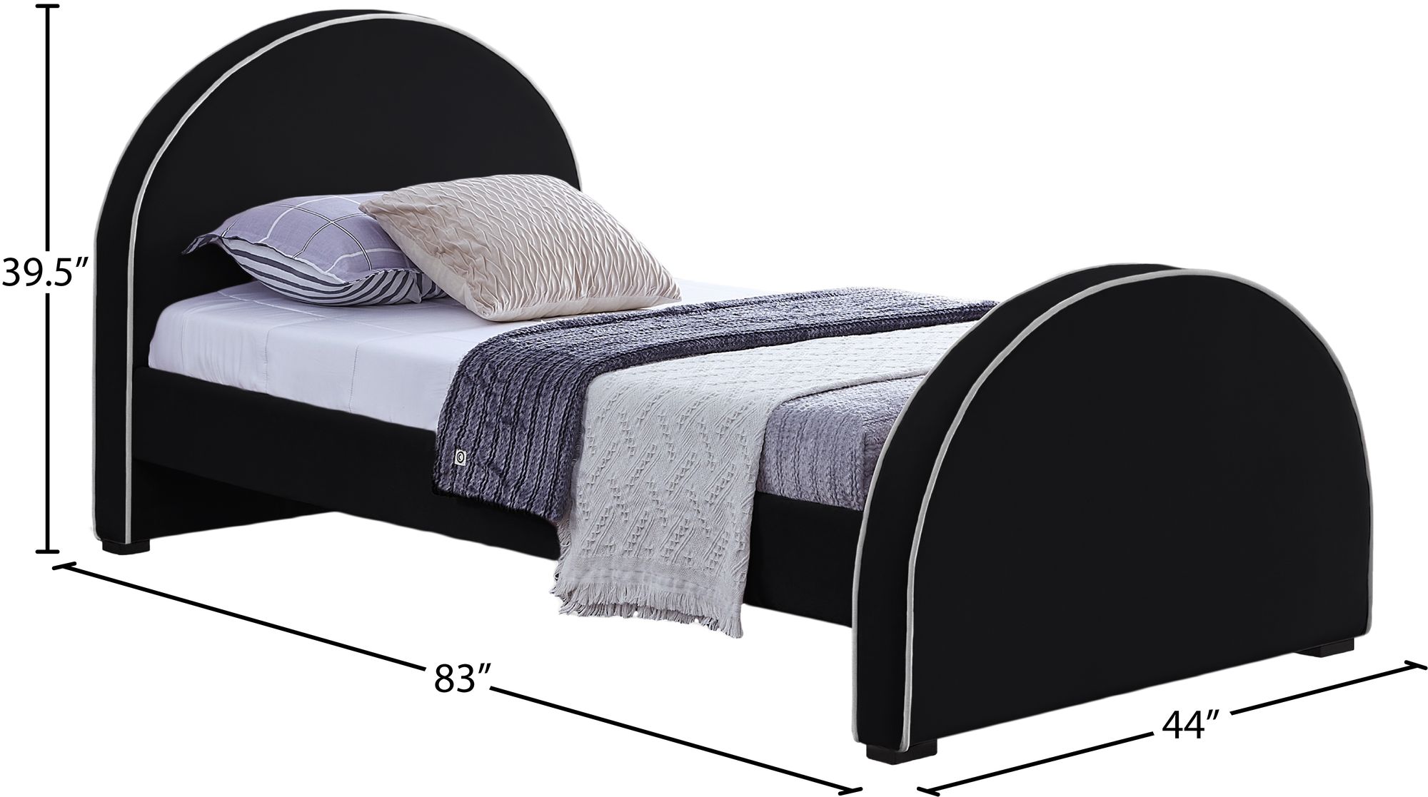 Brody Velvet Twin Size Bed