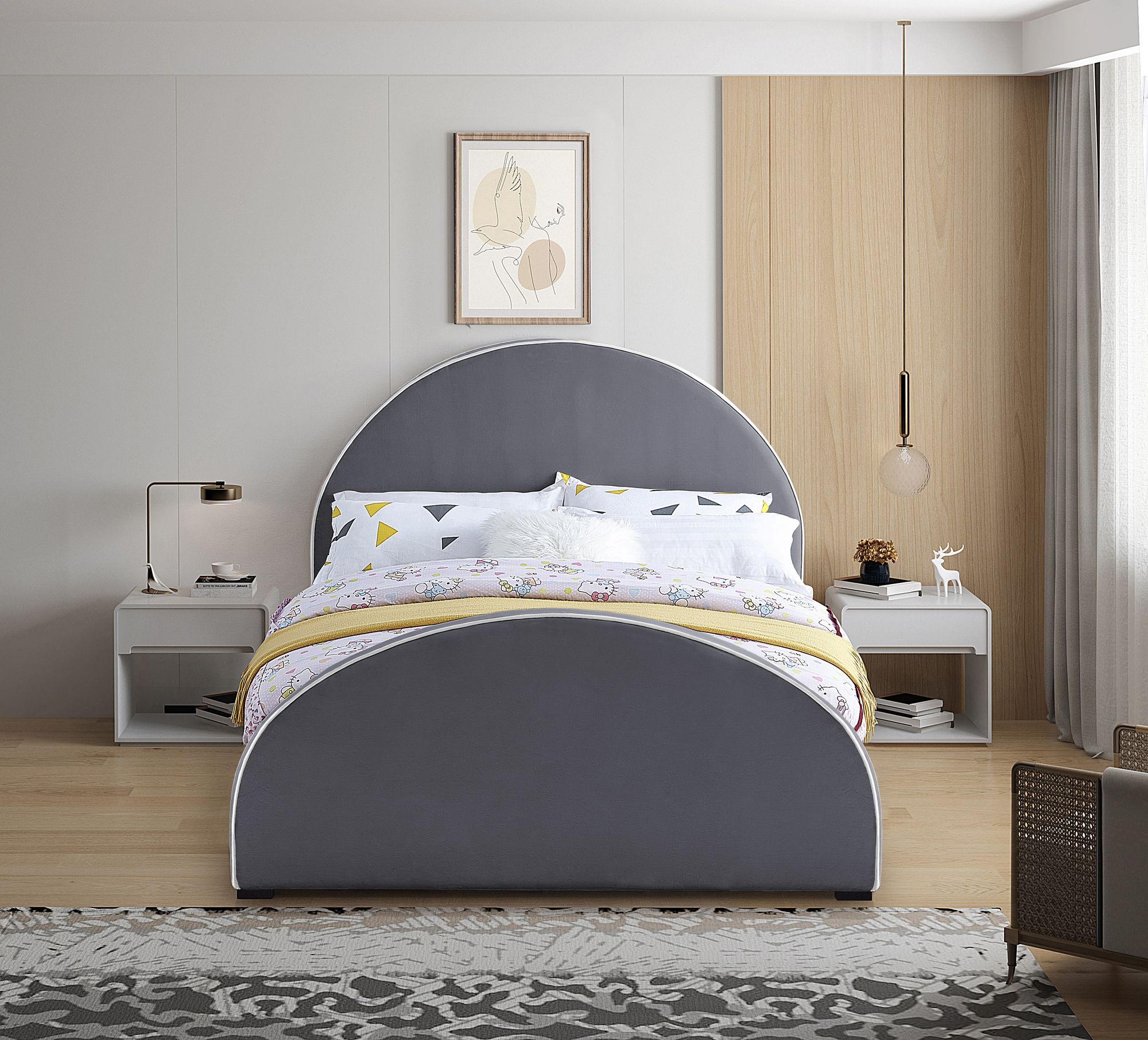 Brody Velvet King Size Bed