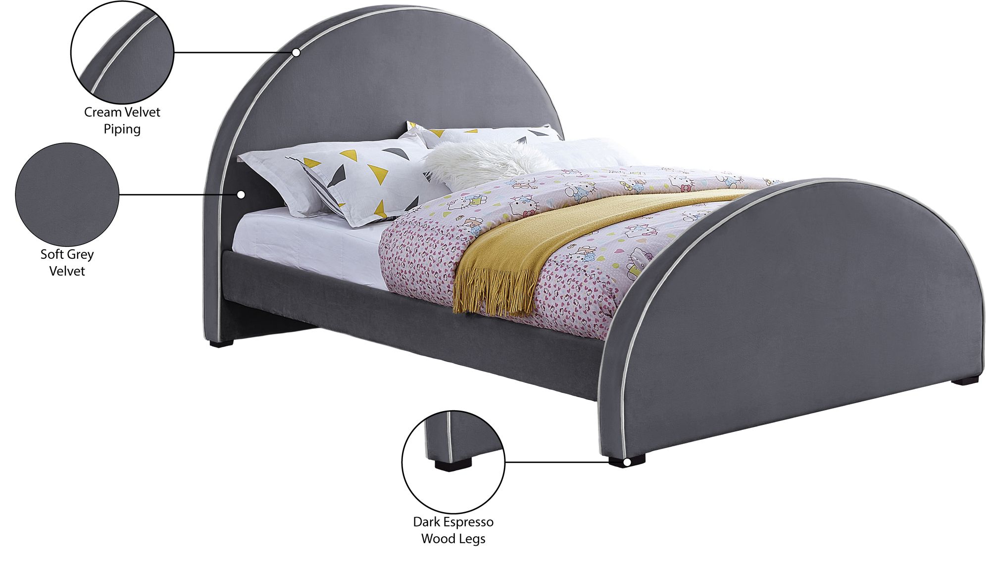 Brody Velvet Queen Size Bed