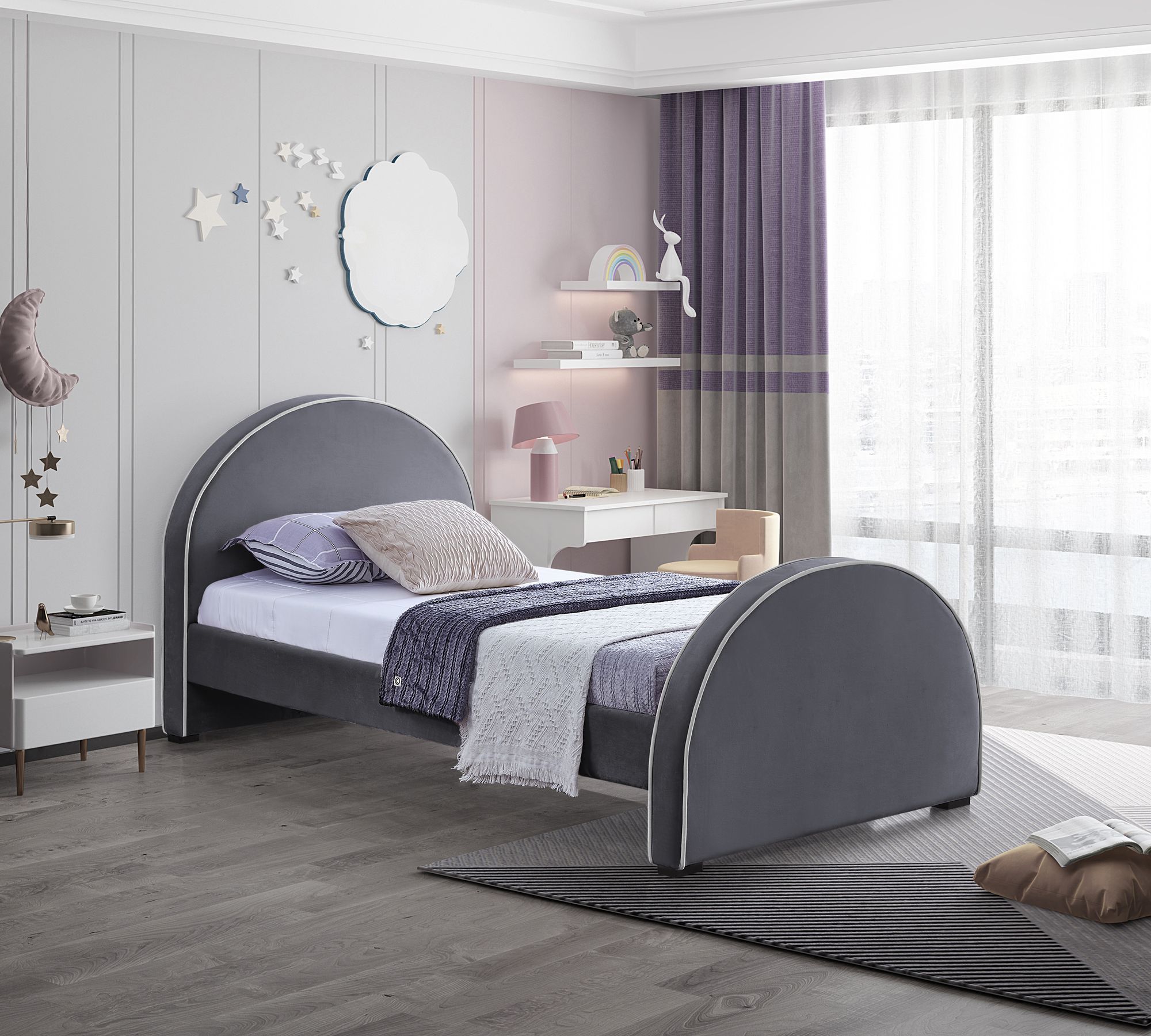 Brody Velvet Twin Size Bed