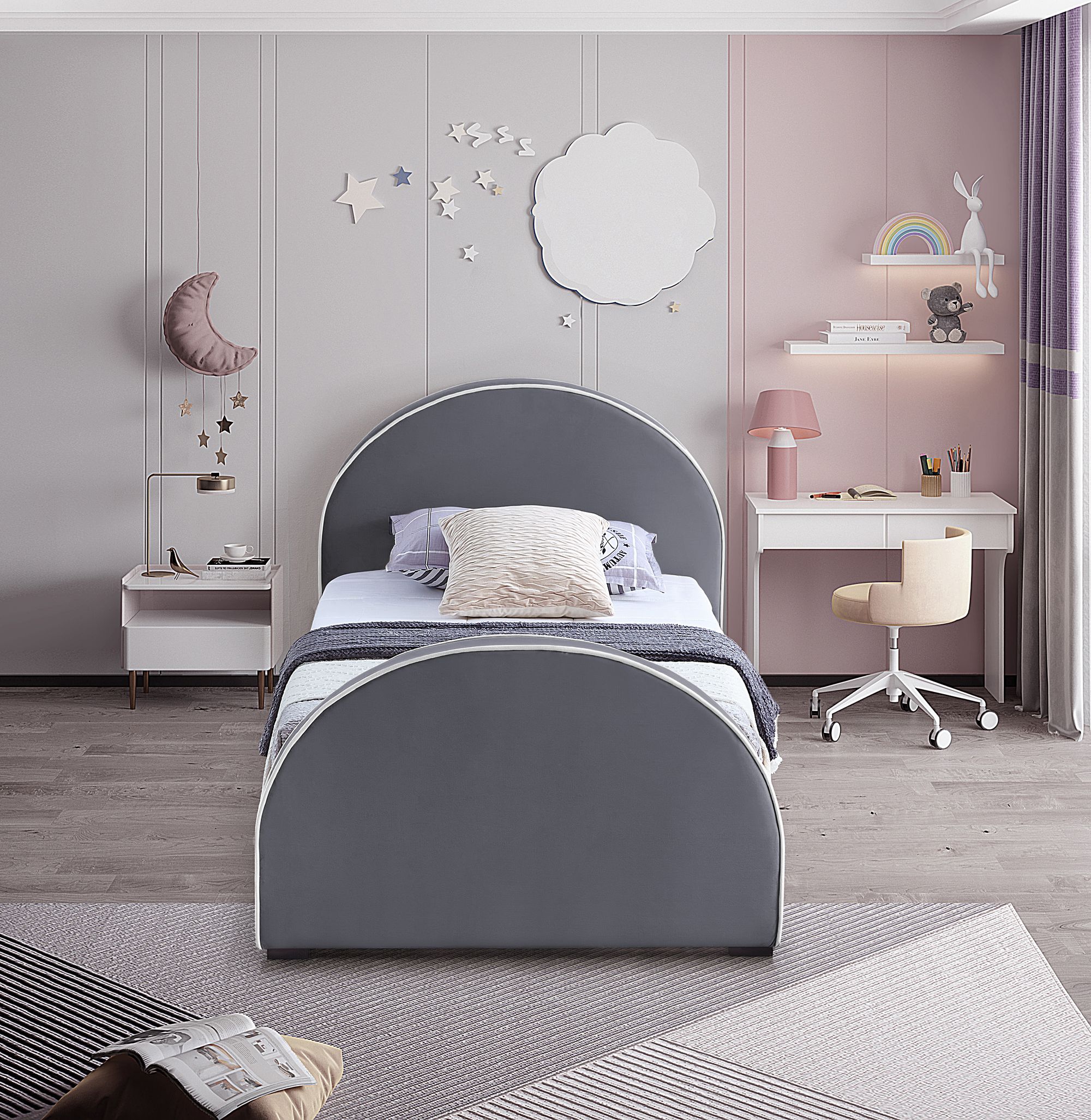 Brody Velvet Twin Size Bed