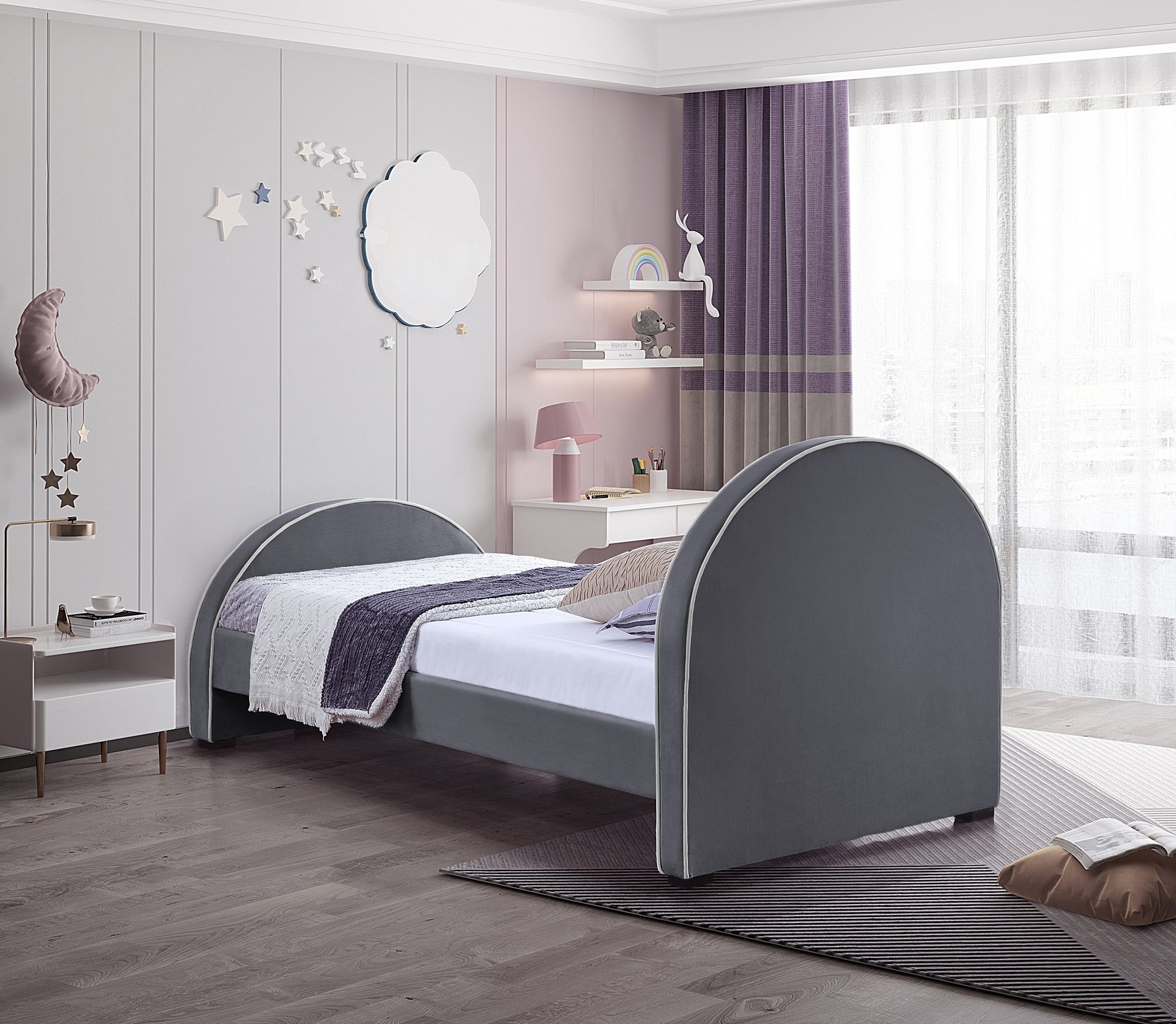 Brody Velvet Twin Size Bed
