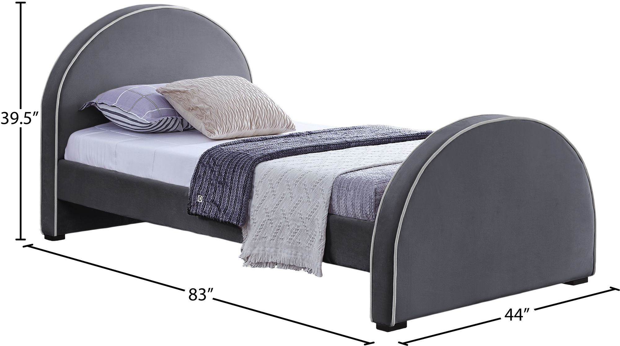 Brody Velvet Twin Size Bed