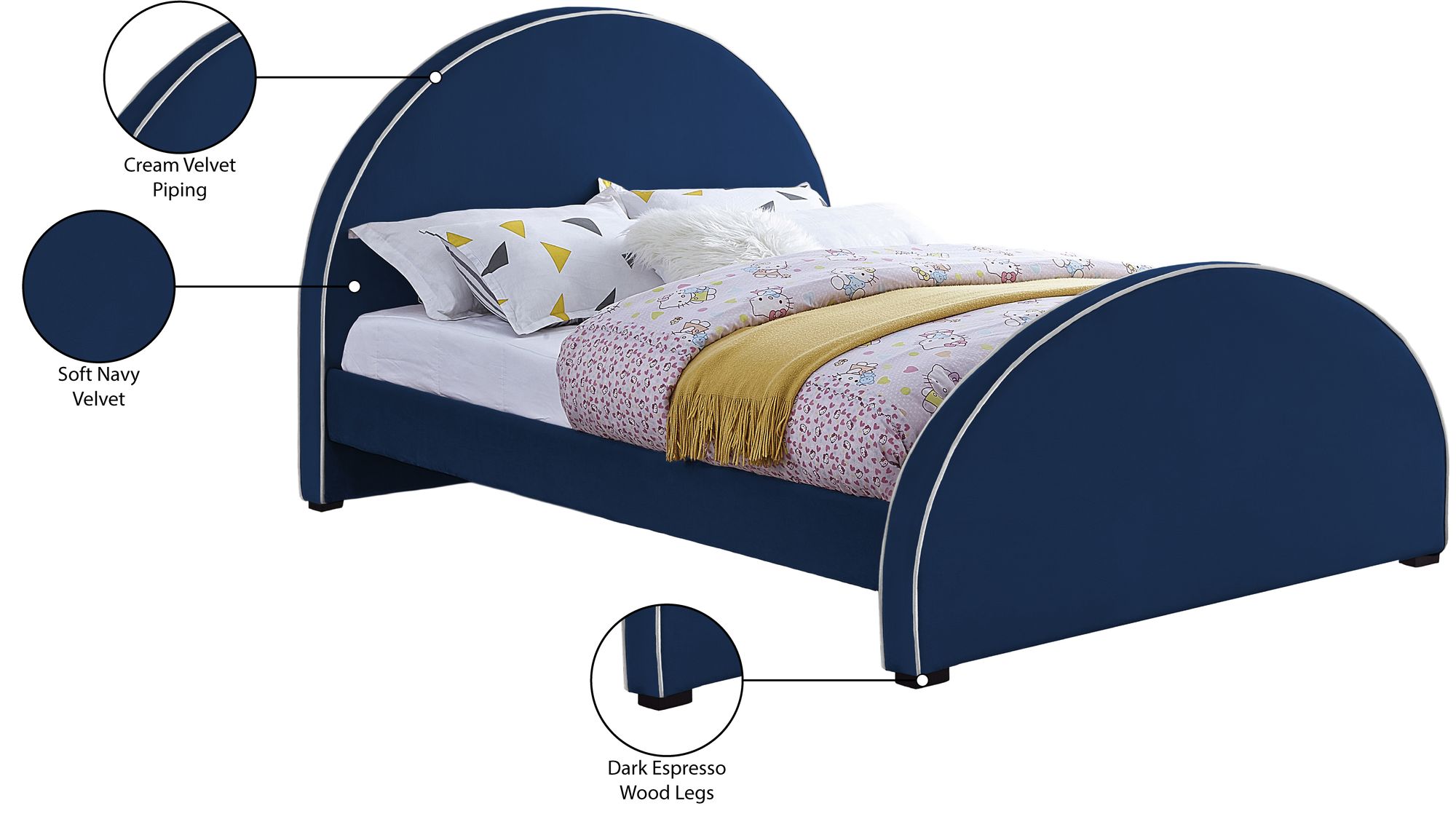 Brody Velvet Full Size Bed
