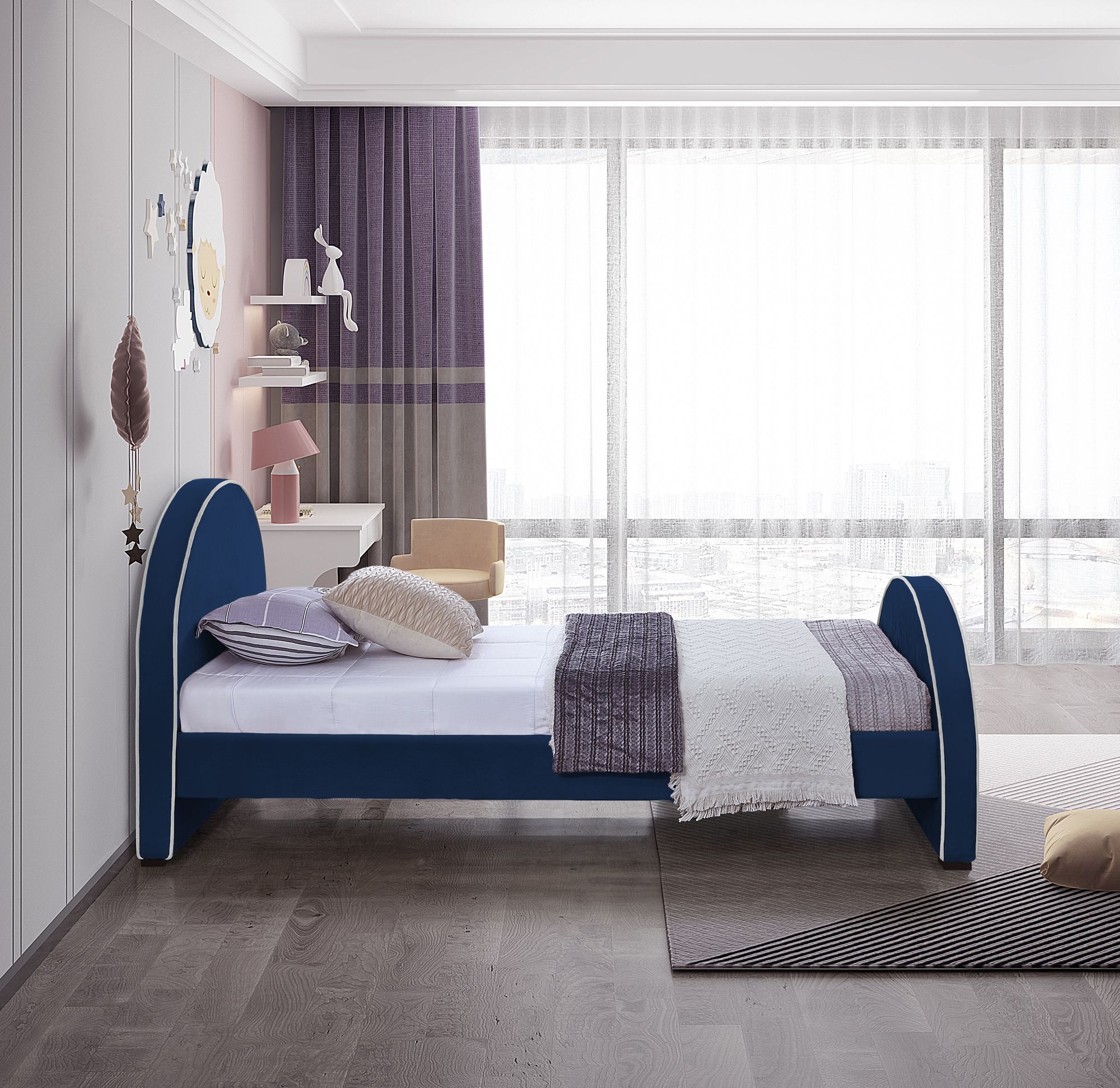 Brody Velvet Twin Size Bed