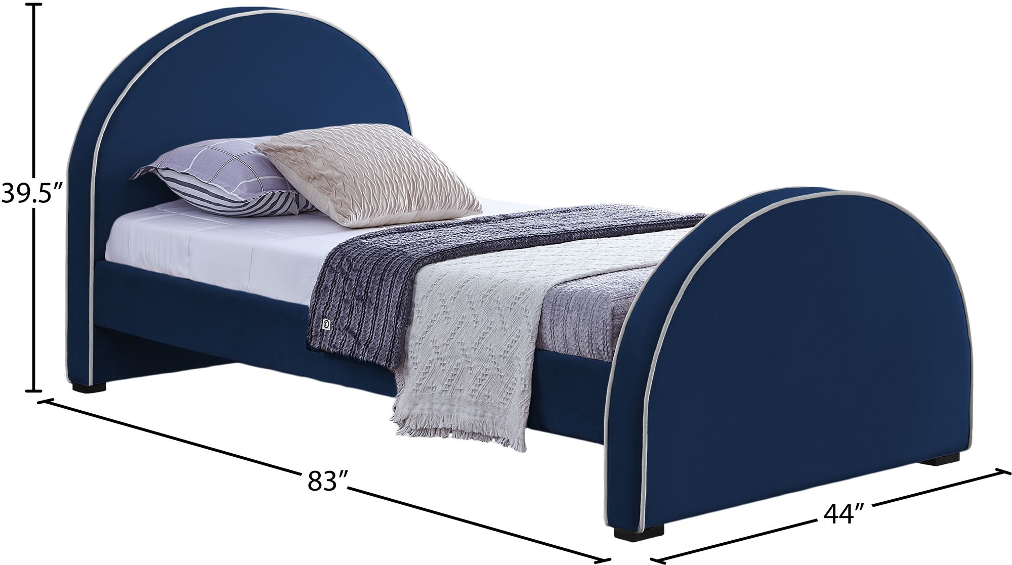 Brody Velvet Twin Size Bed