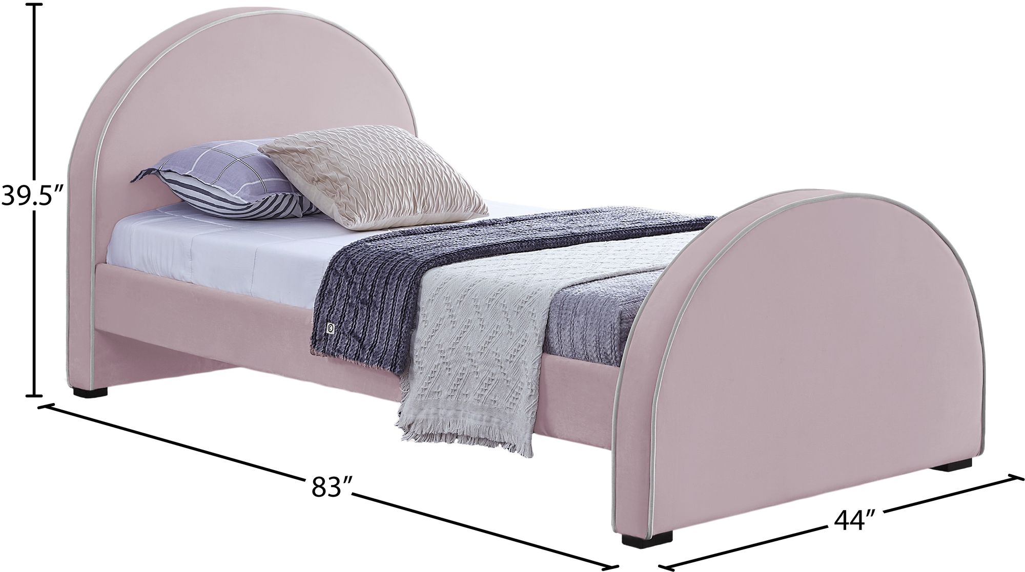 Brody Velvet Twin Size Bed