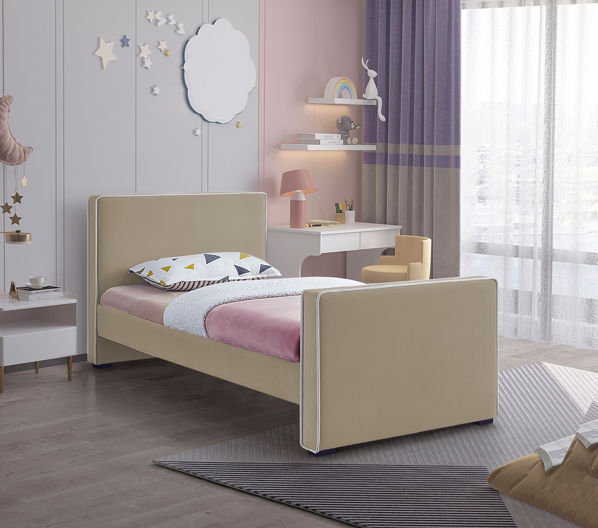 Dillard Velvet Twin Size Bed