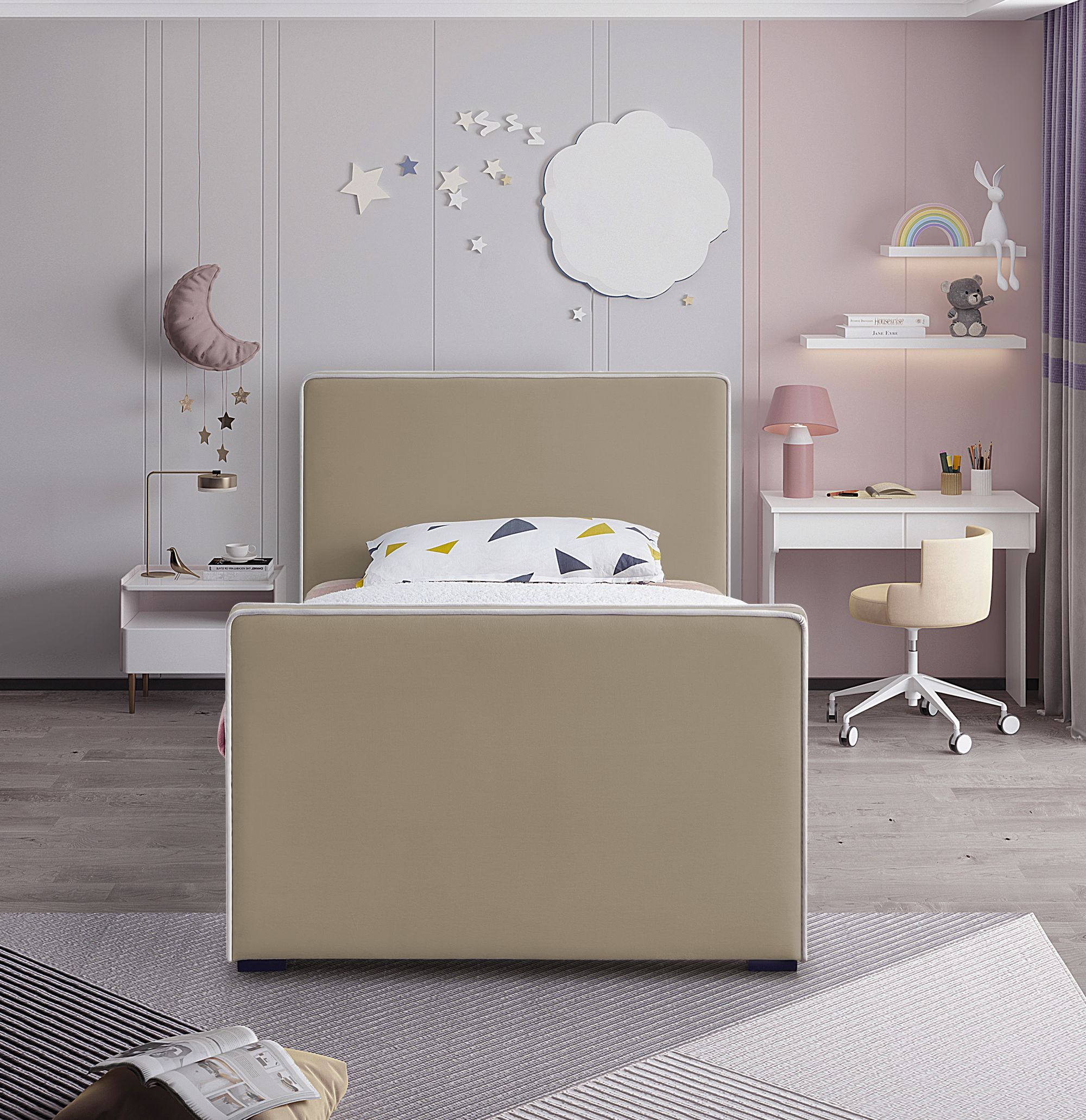 Dillard Velvet Twin Size Bed