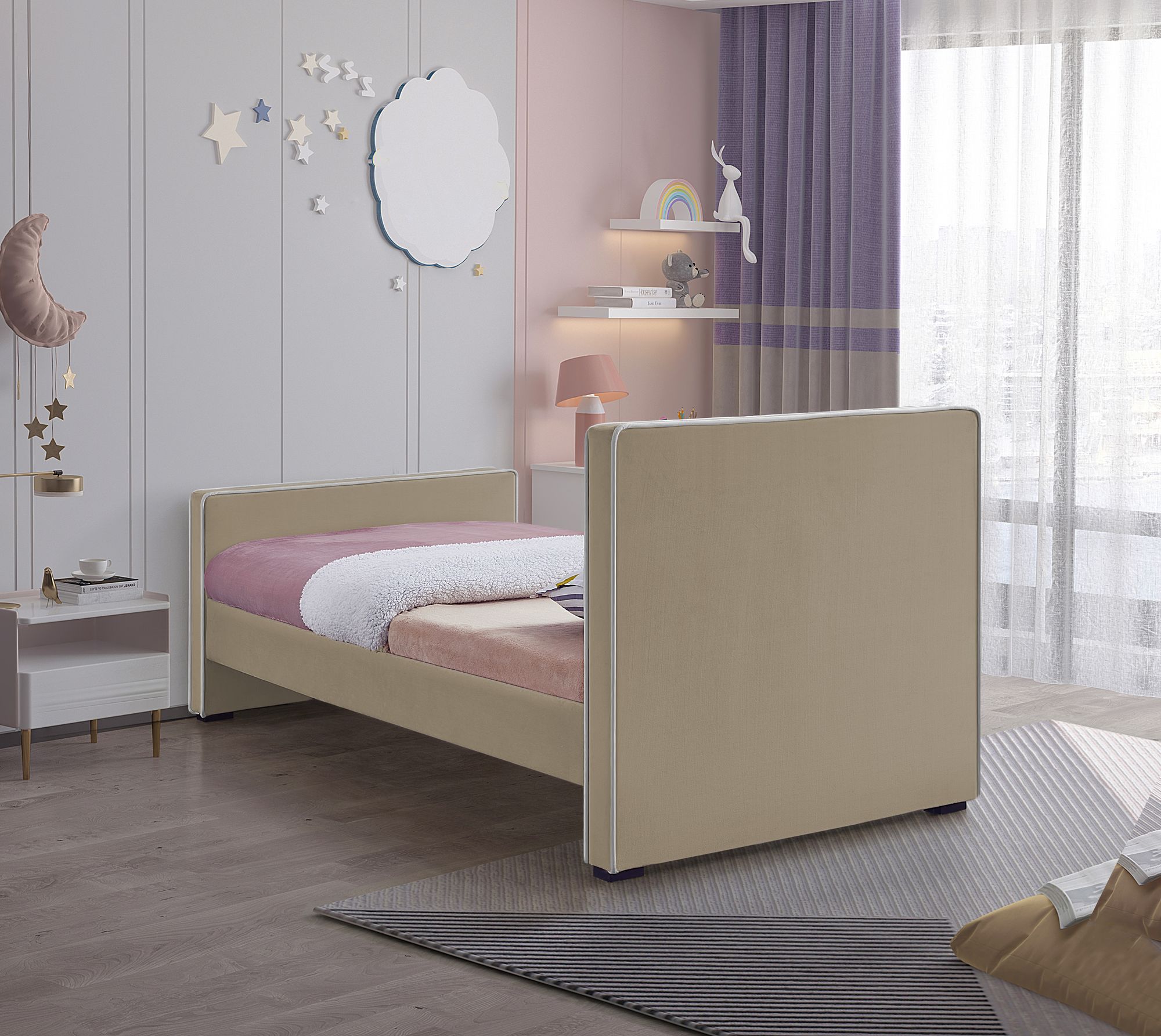 Dillard Velvet Twin Size Bed