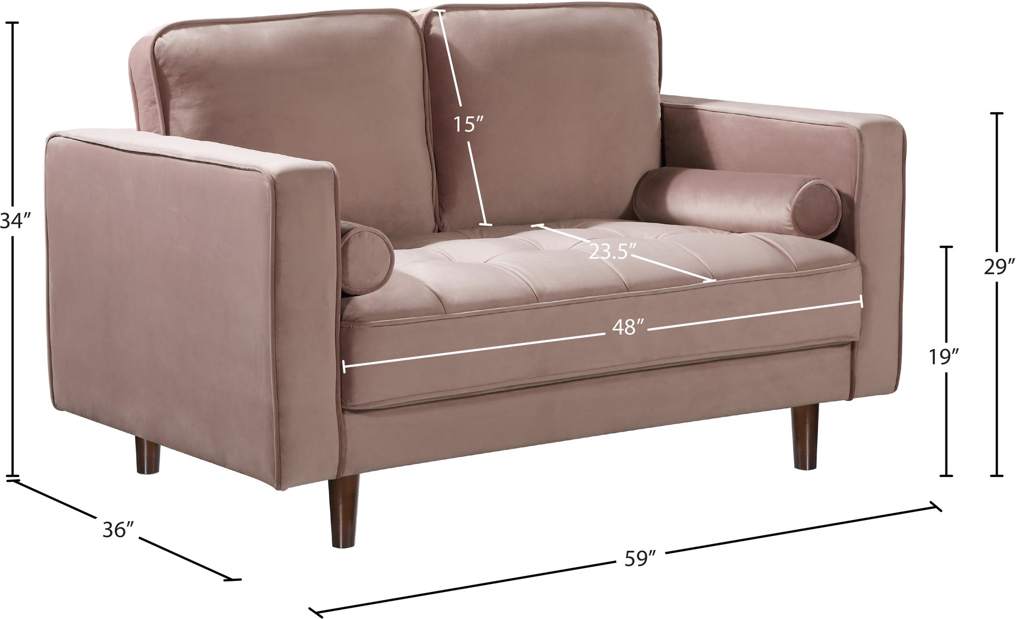Emily Velvet Loveseat