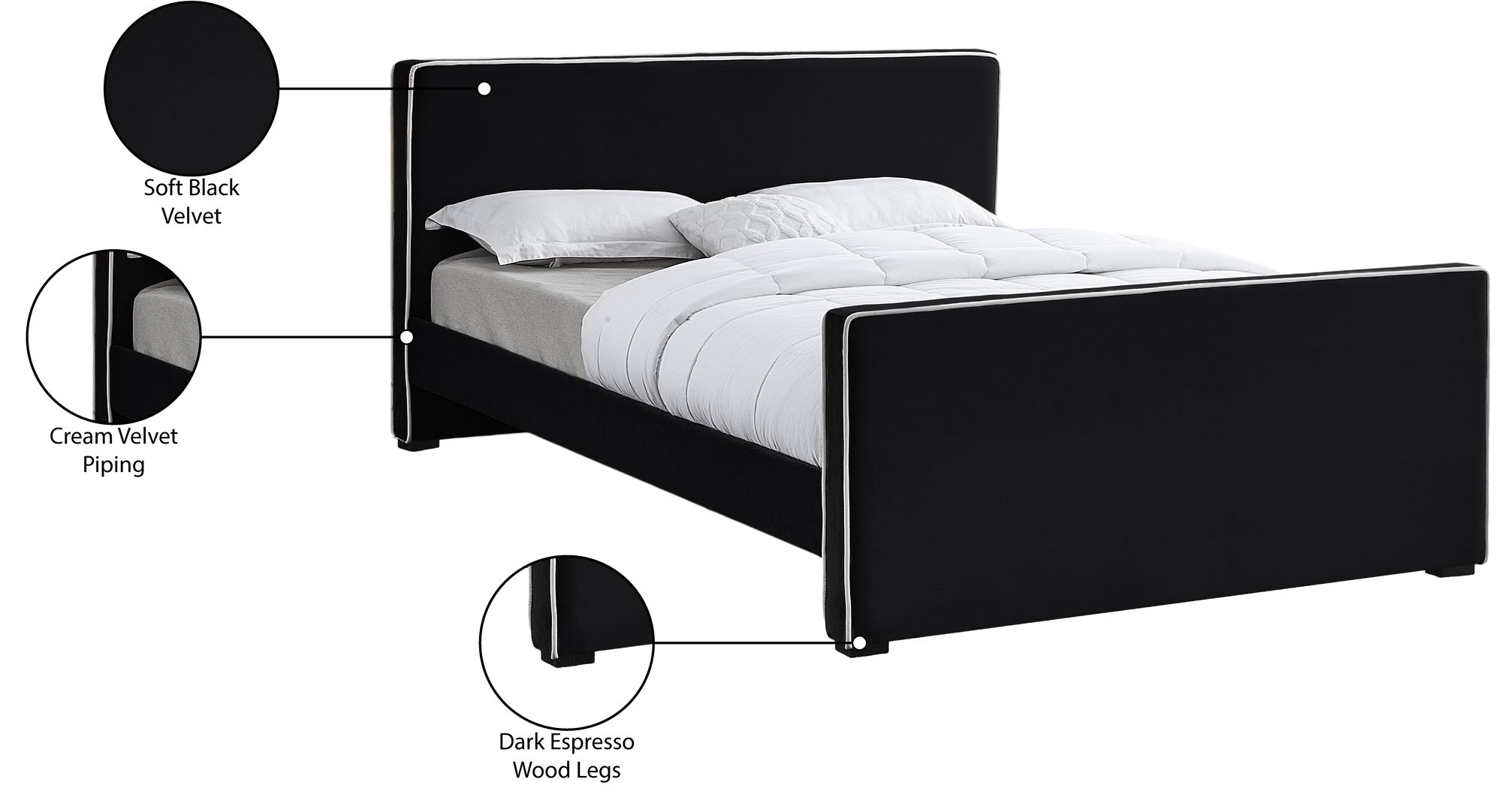 Dillard Velvet Full Size Bed