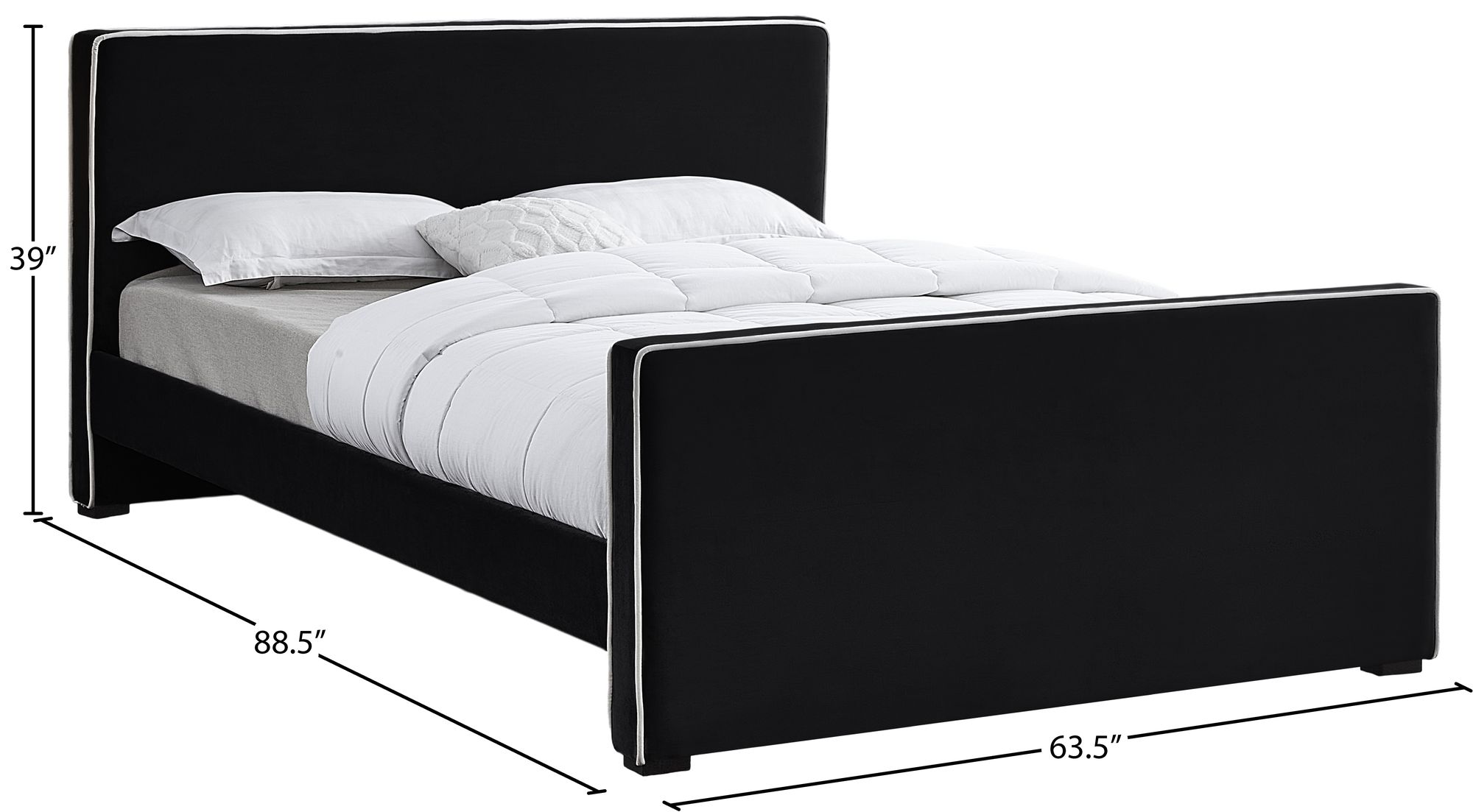 Dillard Velvet Queen Size Bed