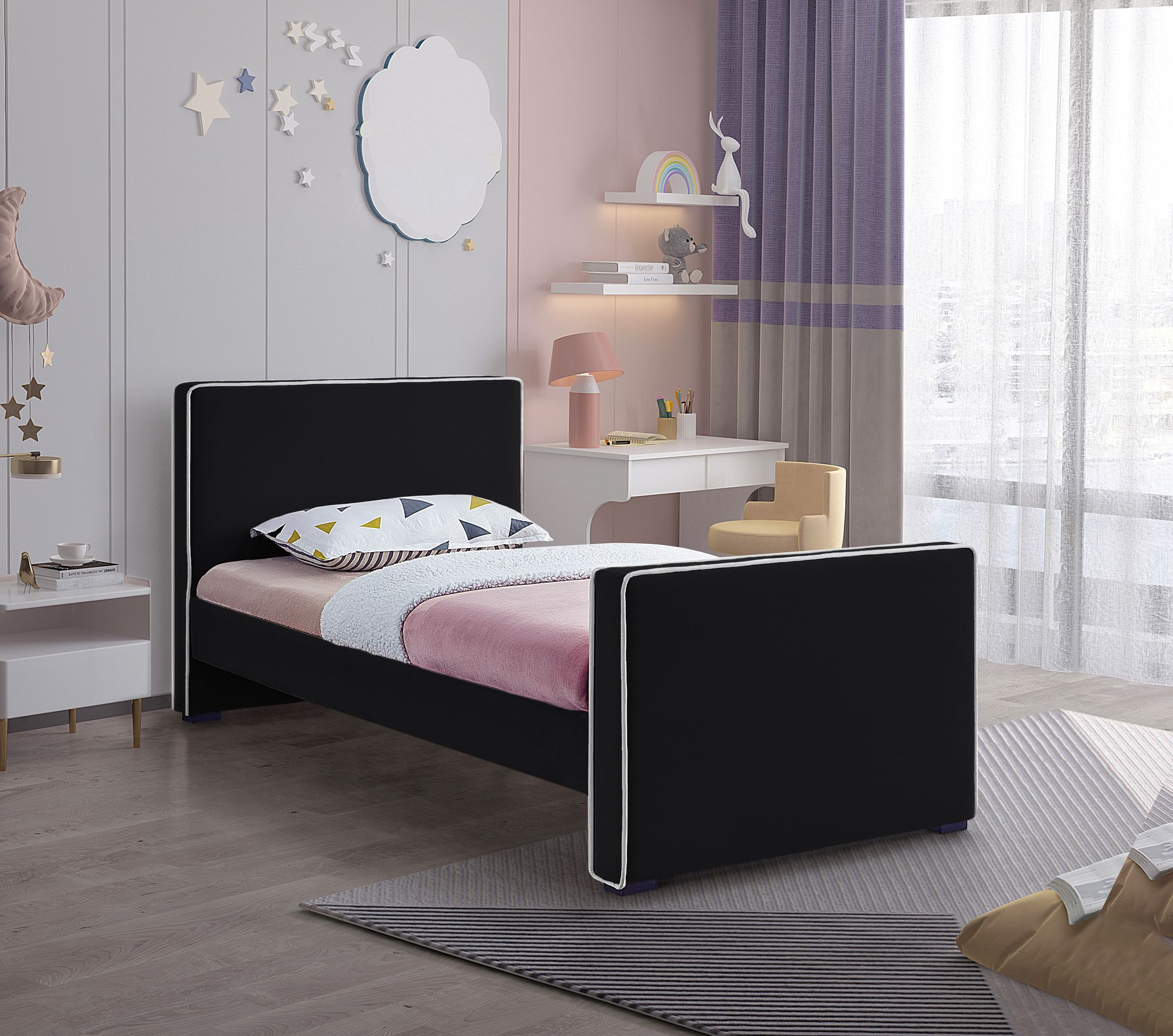 Dillard Velvet Twin Size Bed