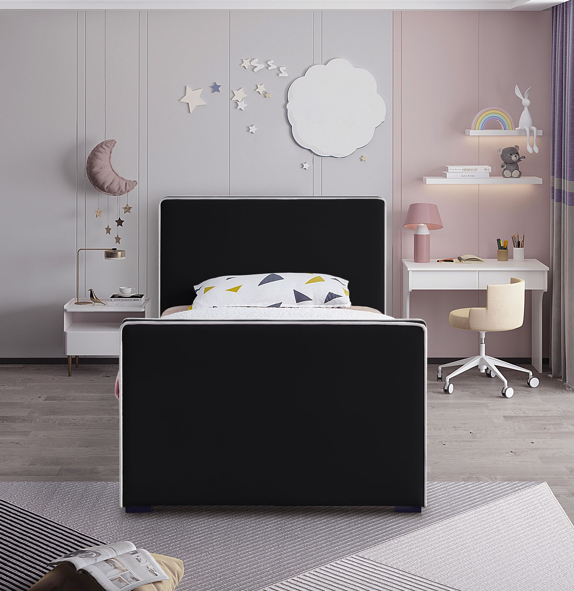 Dillard Velvet Twin Size Bed