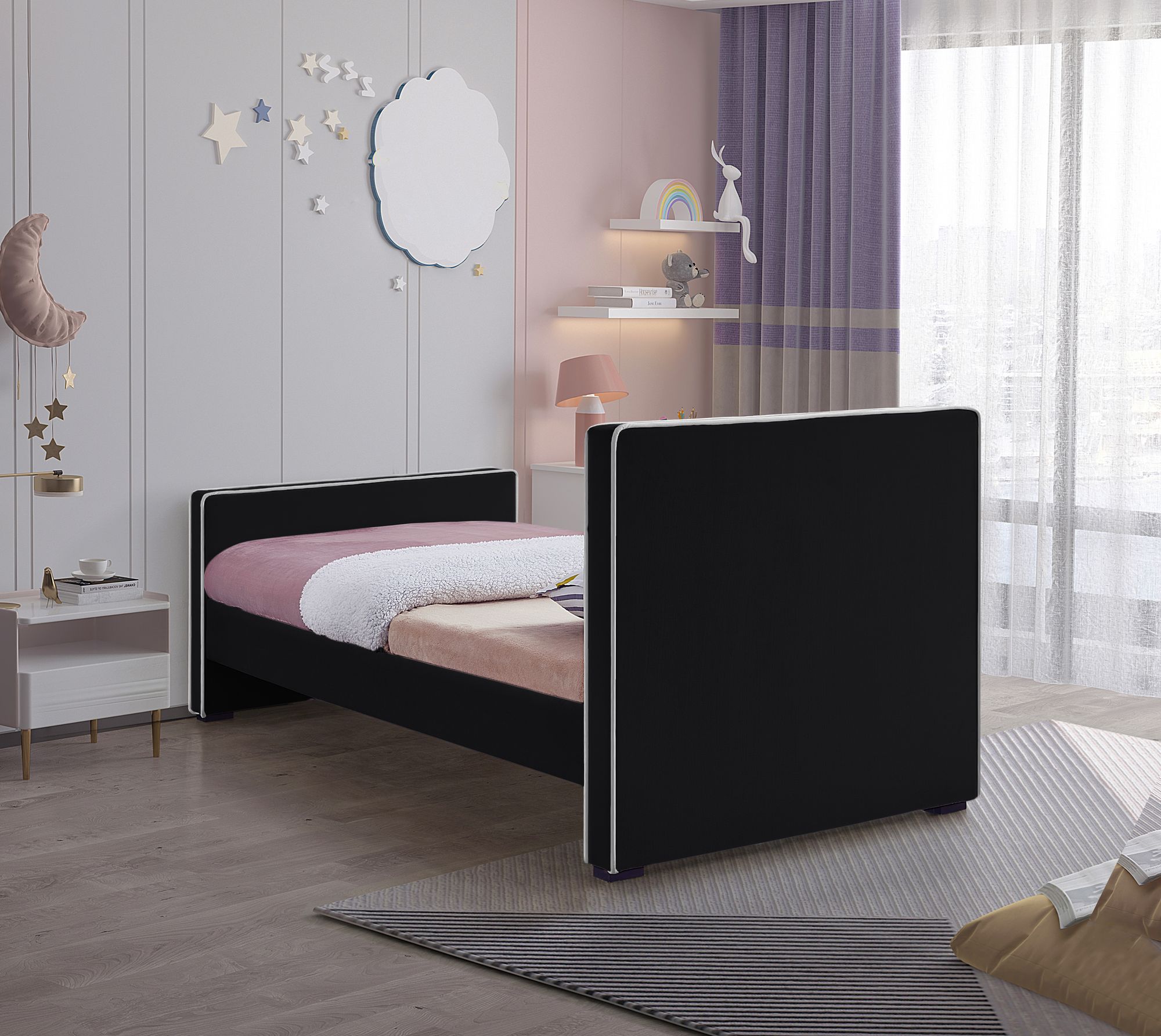 Dillard Velvet Twin Size Bed