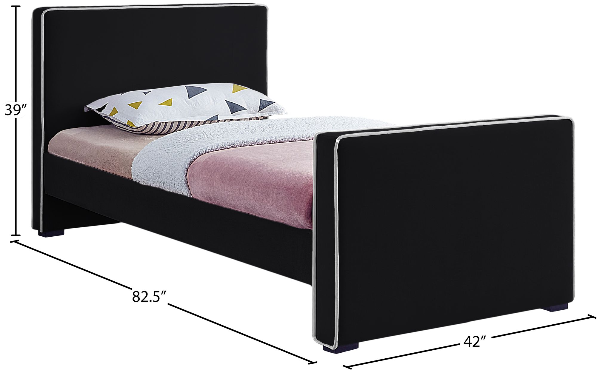 Dillard Velvet Twin Size Bed