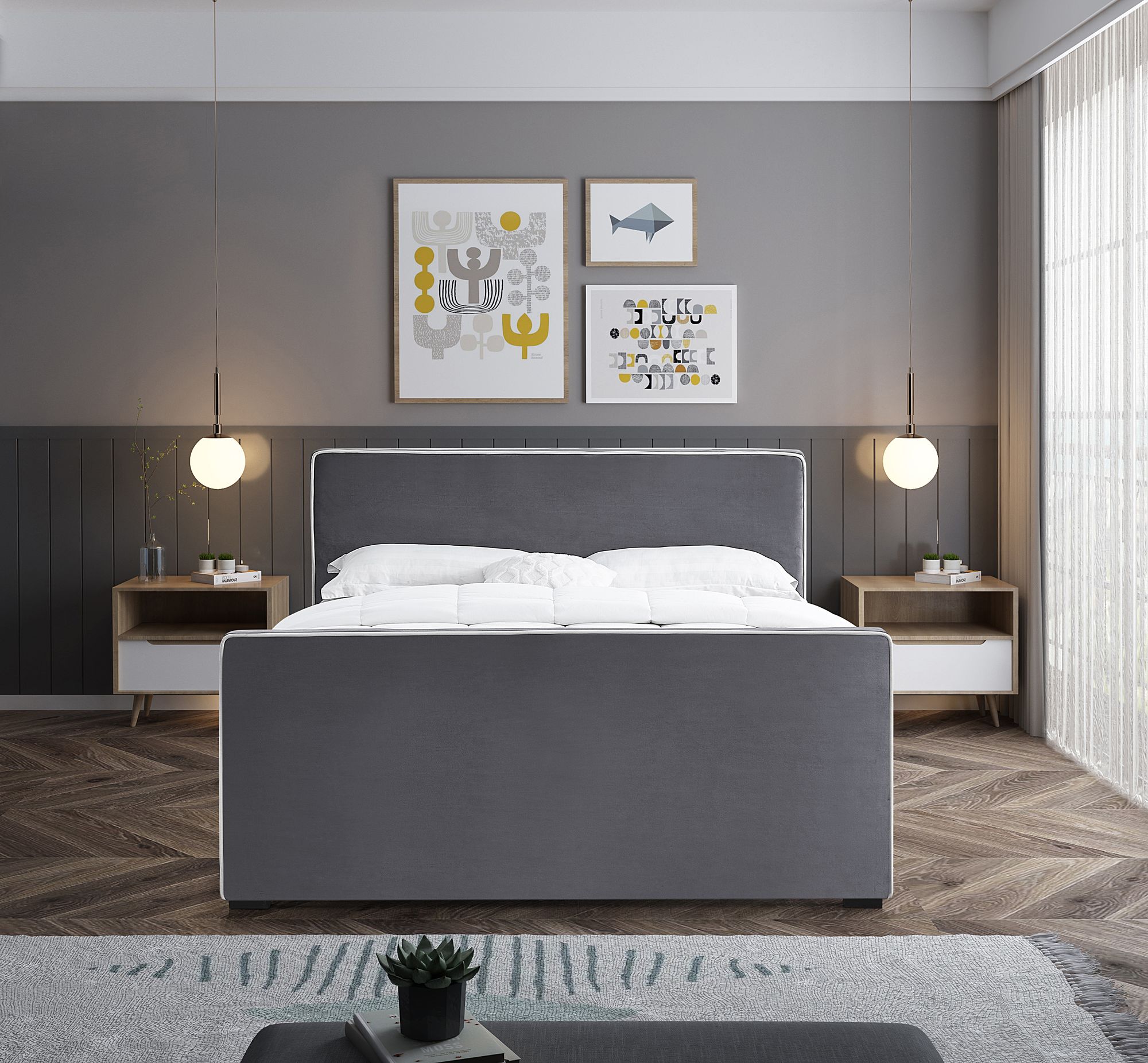 Dillard Velvet Full Size Bed