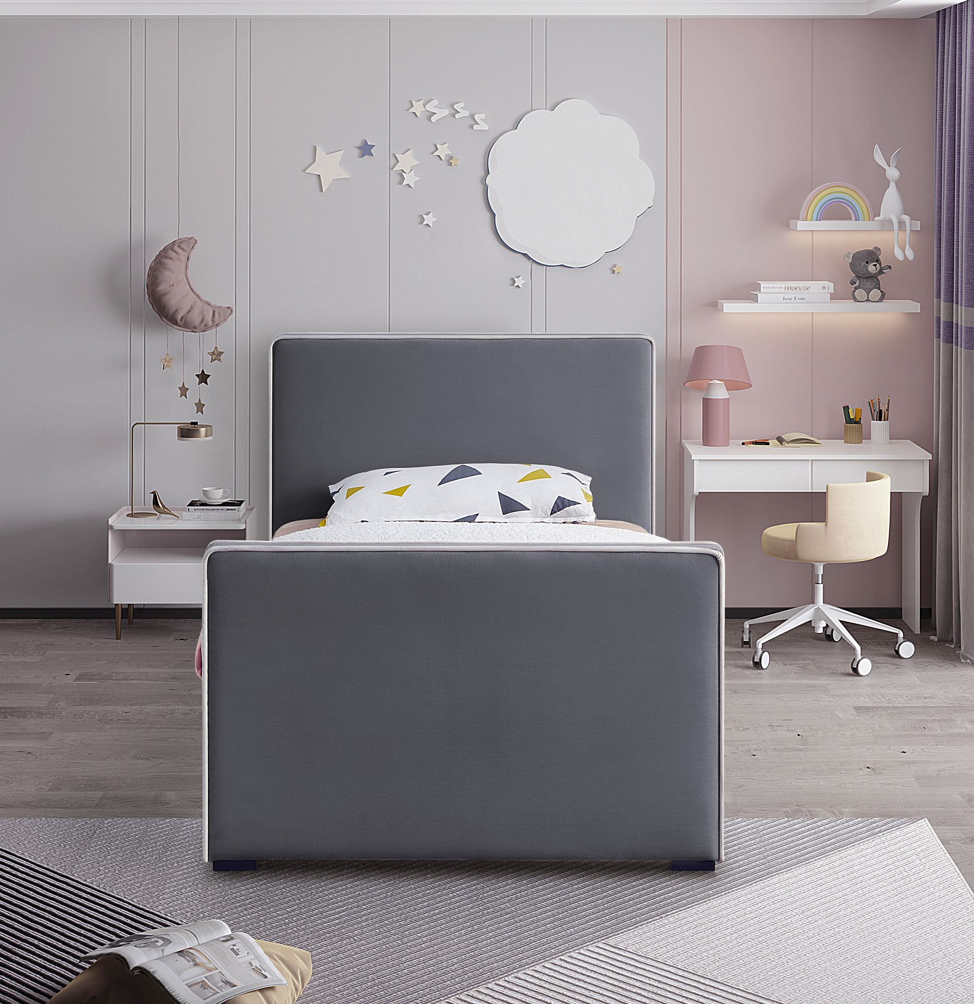 Dillard Velvet Twin Size Bed