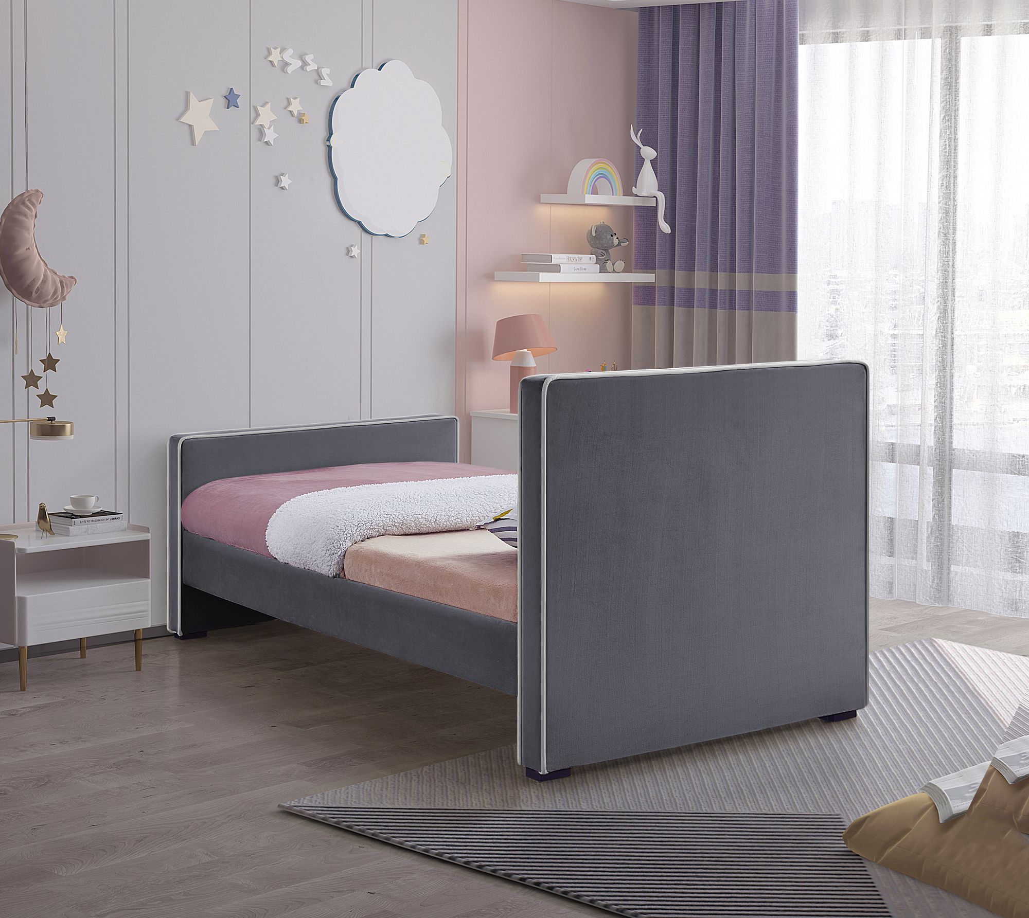 Dillard Velvet Twin Size Bed