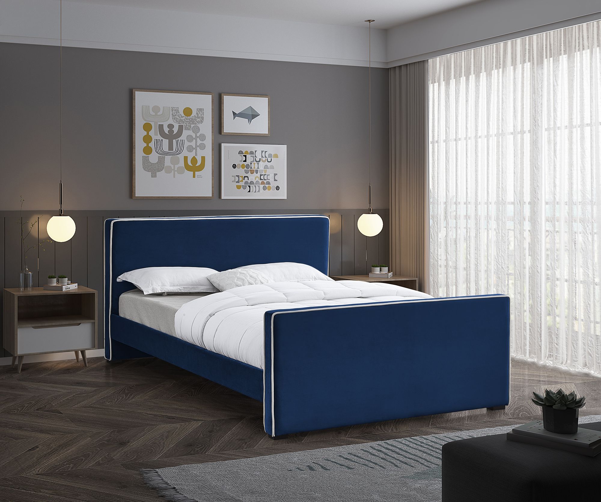 Dillard Velvet Full Size Bed