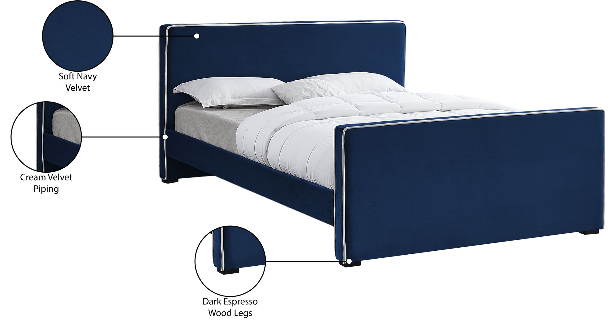 Dillard Velvet Full Size Bed