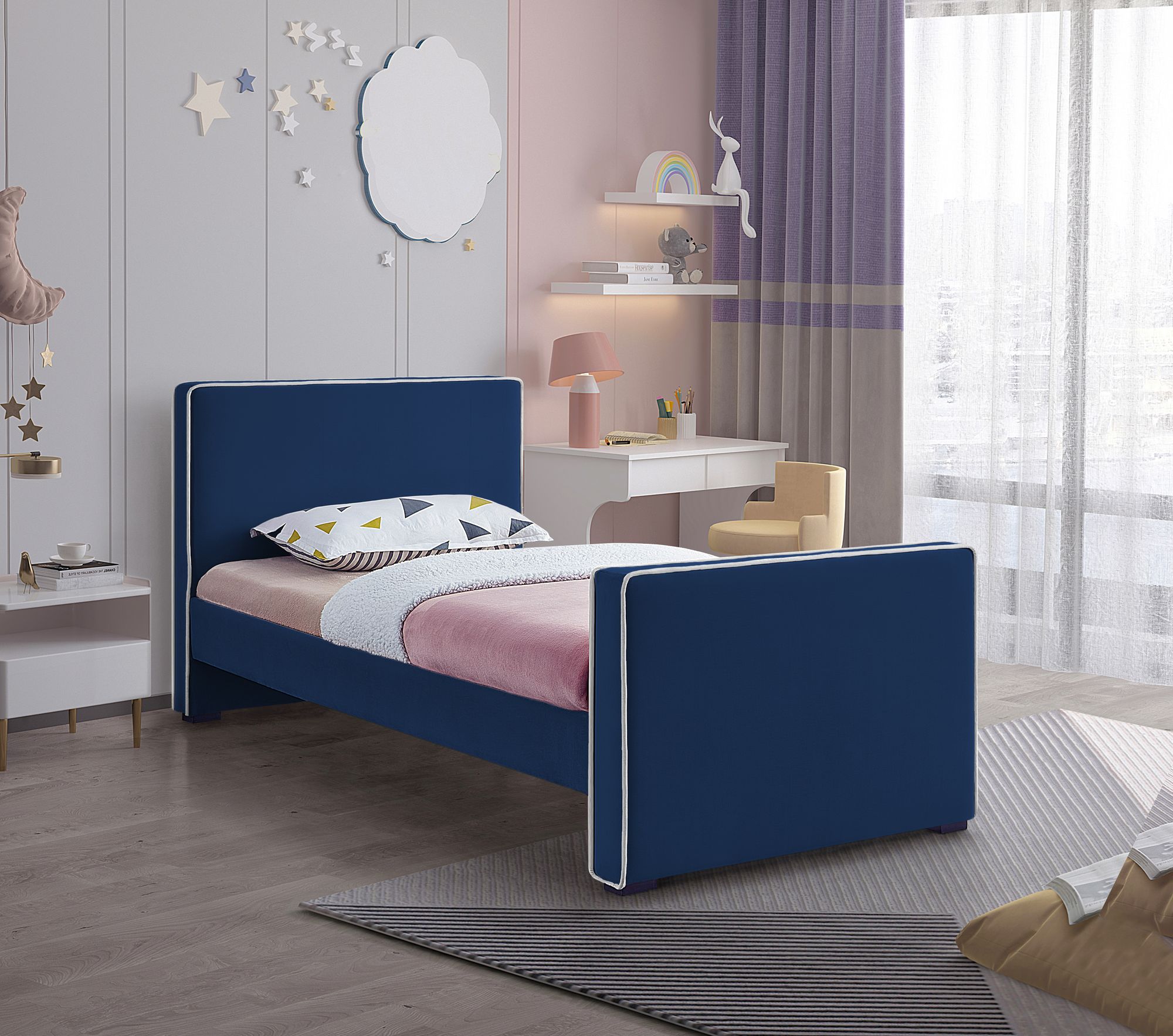 Dillard Velvet Twin Size Bed