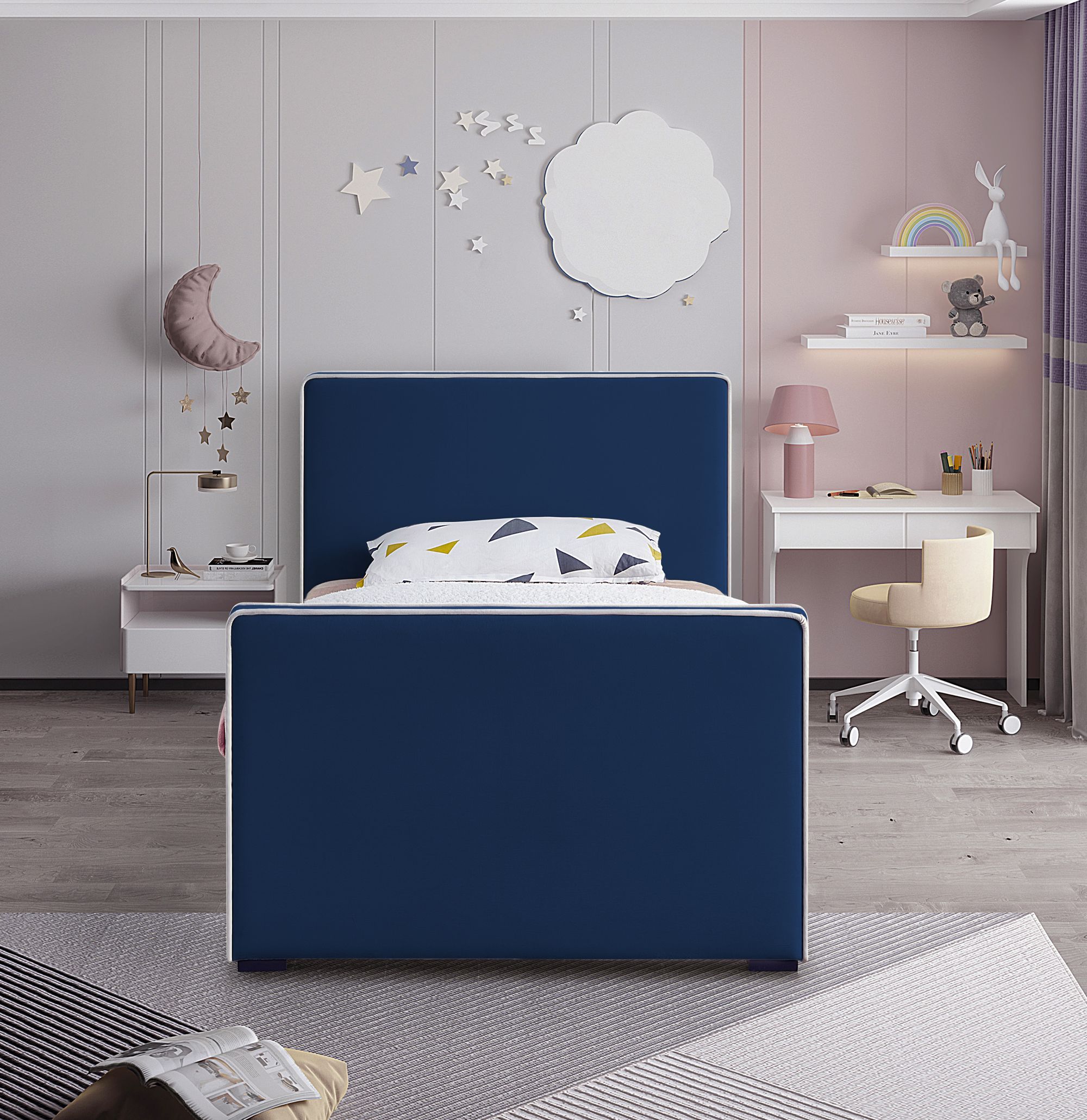 Dillard Velvet Twin Size Bed