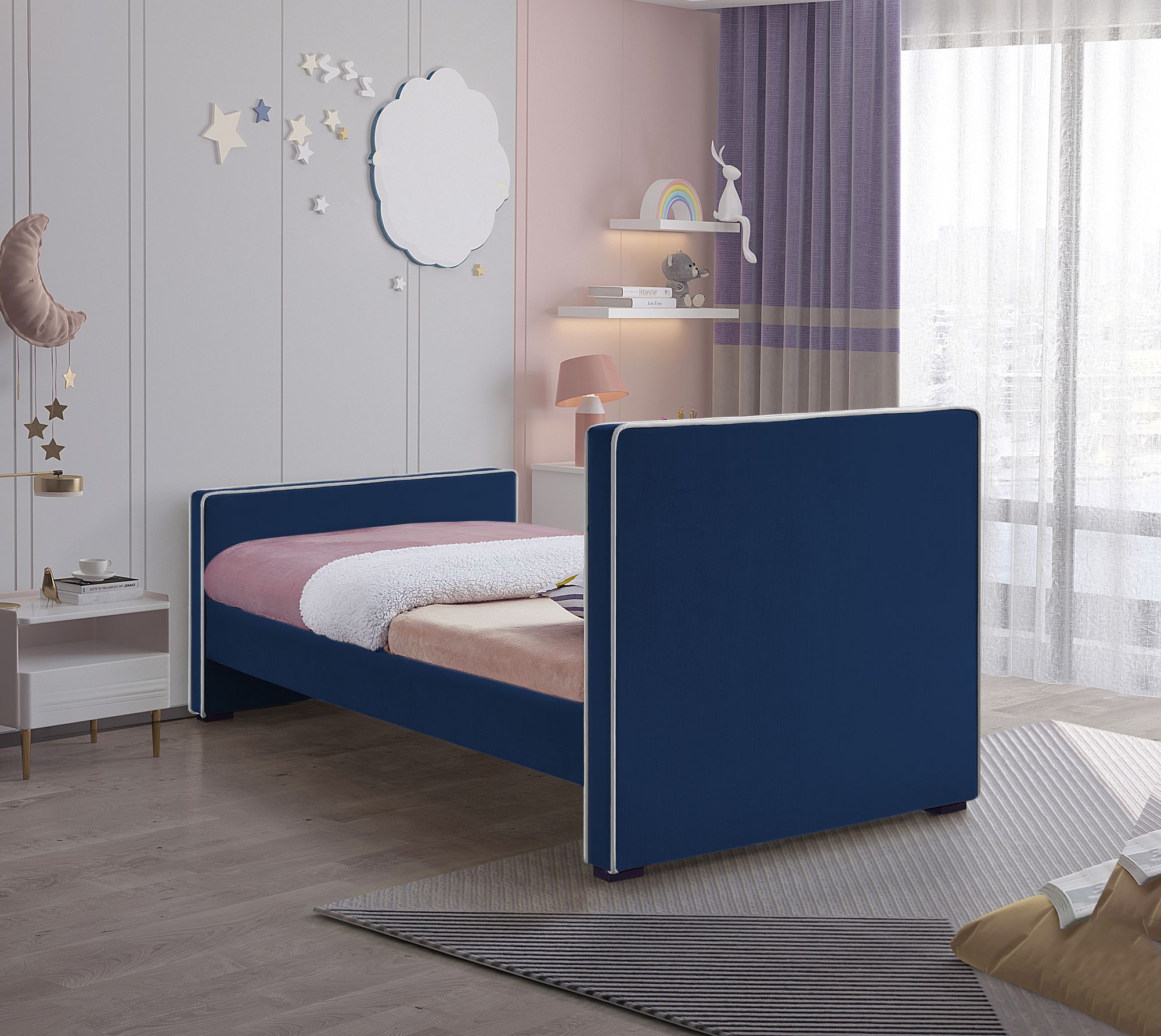 Dillard Velvet Twin Size Bed