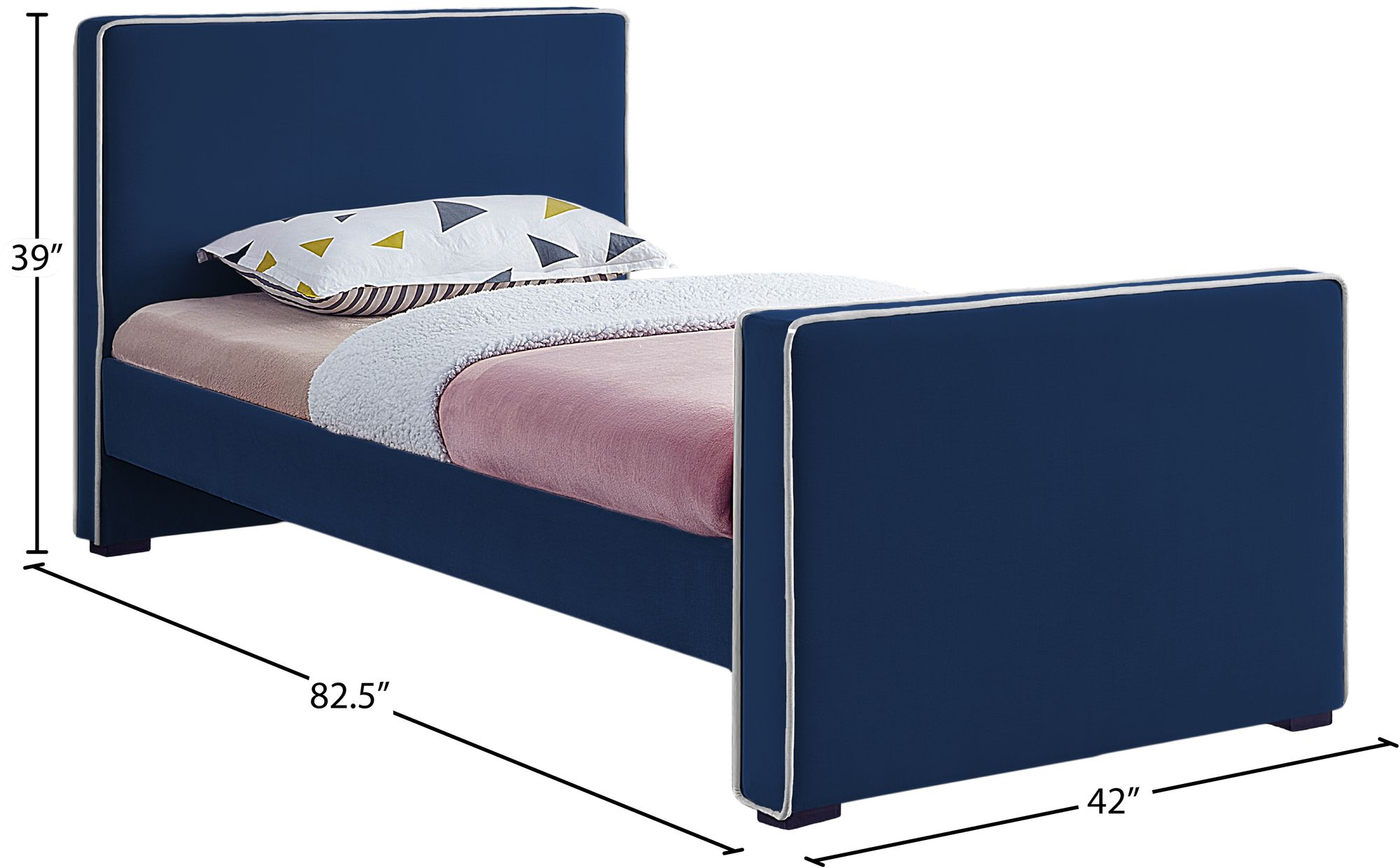 Dillard Velvet Twin Size Bed