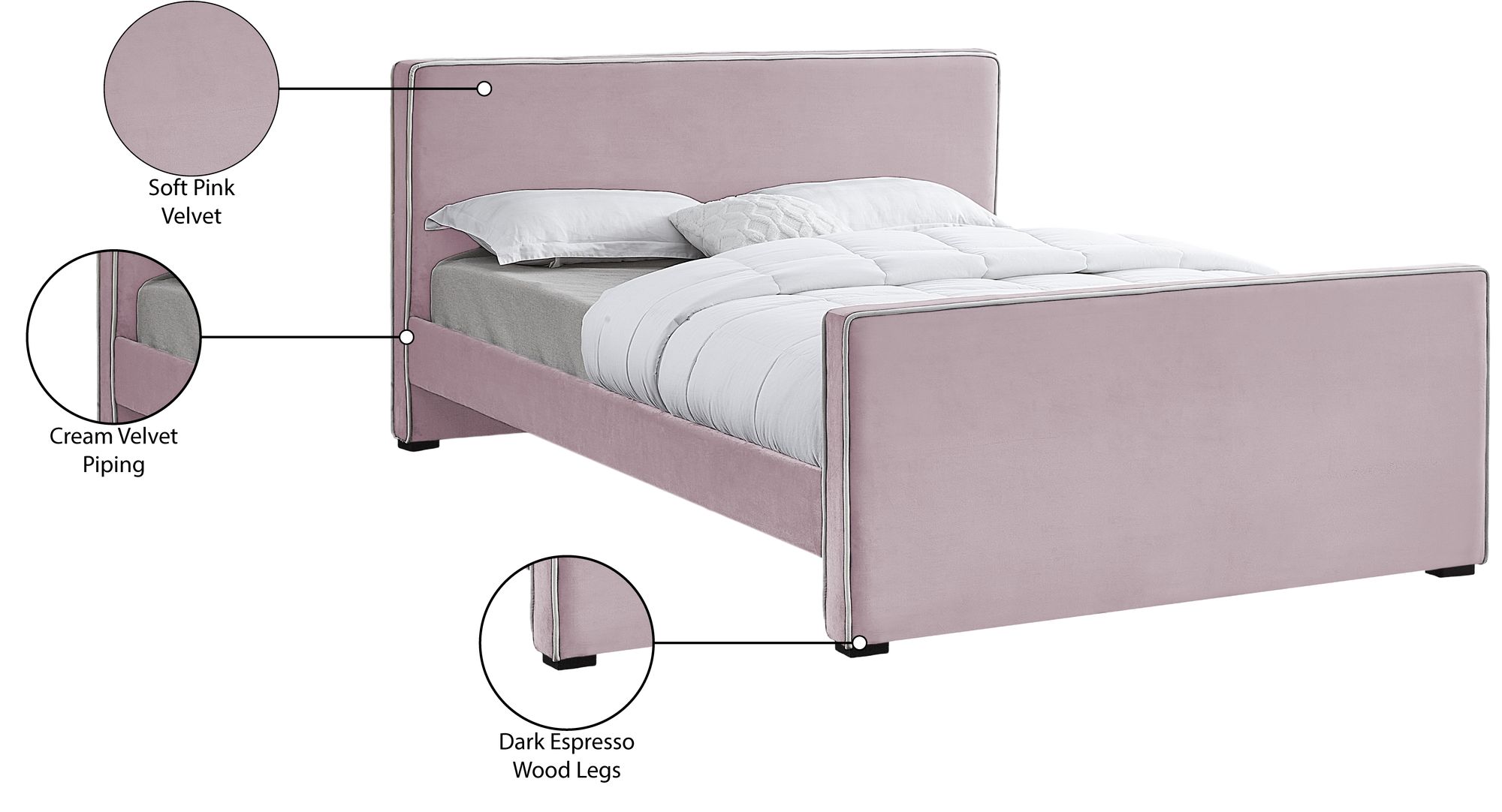 Dillard Velvet Full Size Bed