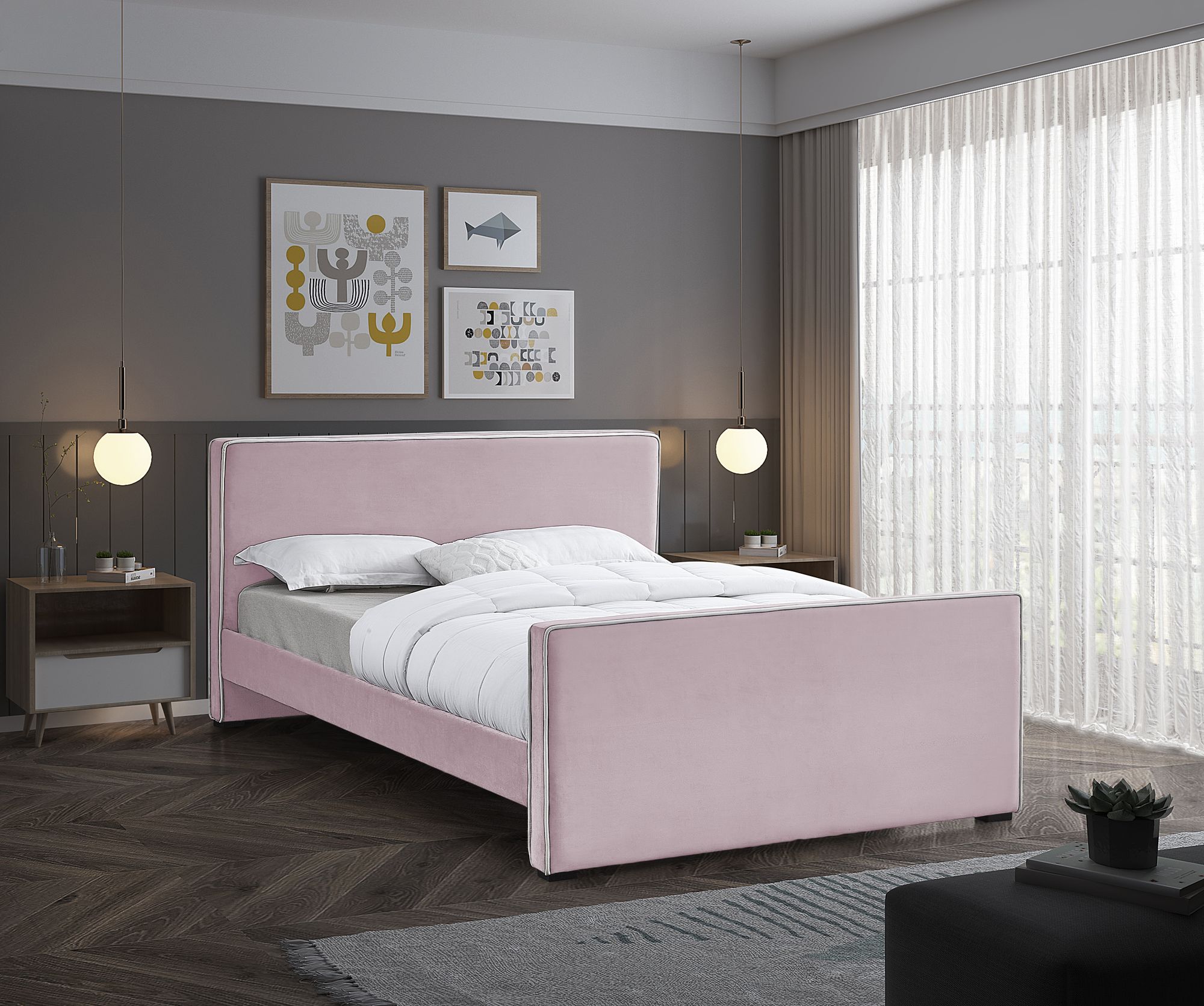 Dillard Velvet Queen Size Bed