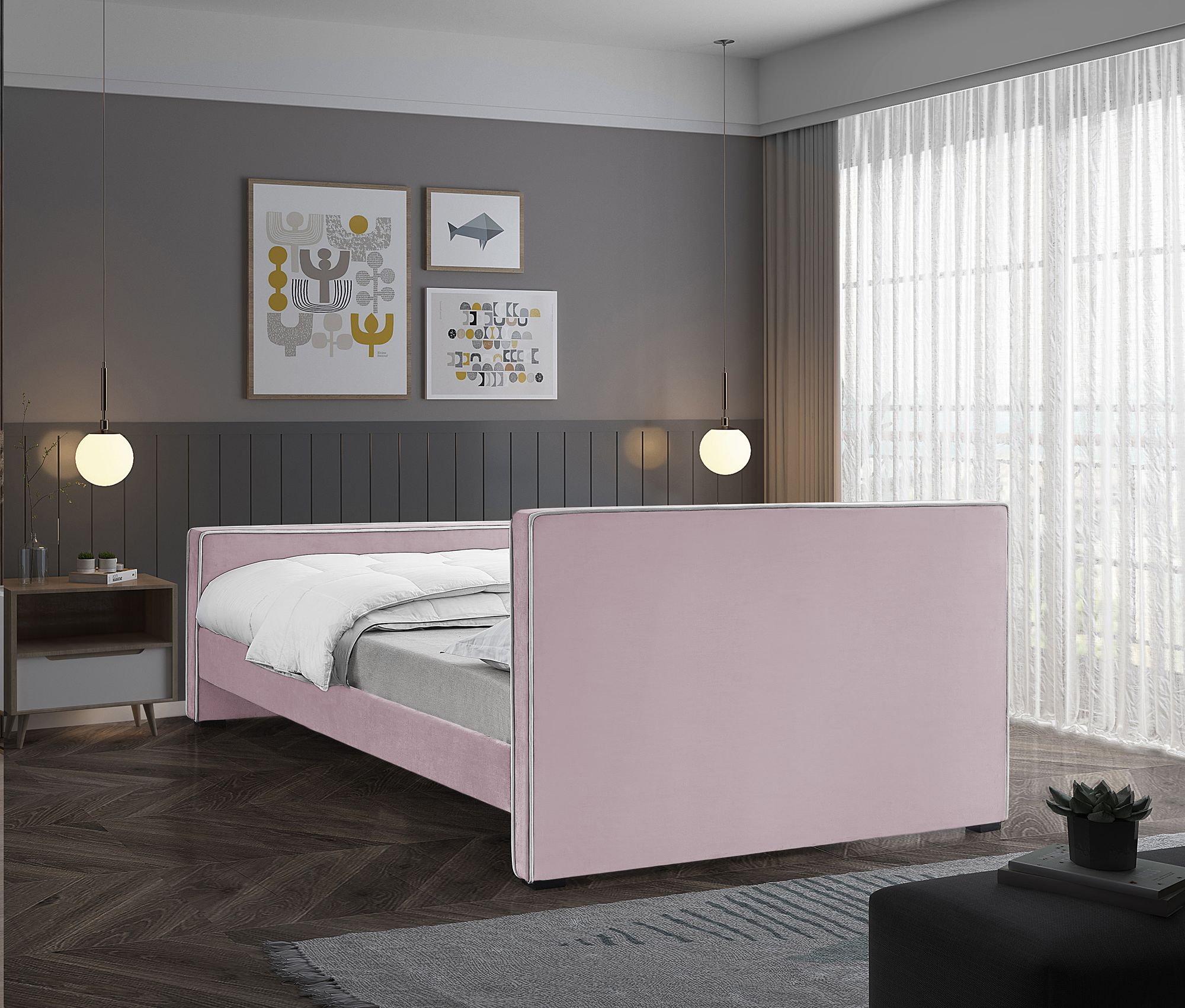 Dillard Velvet Queen Size Bed