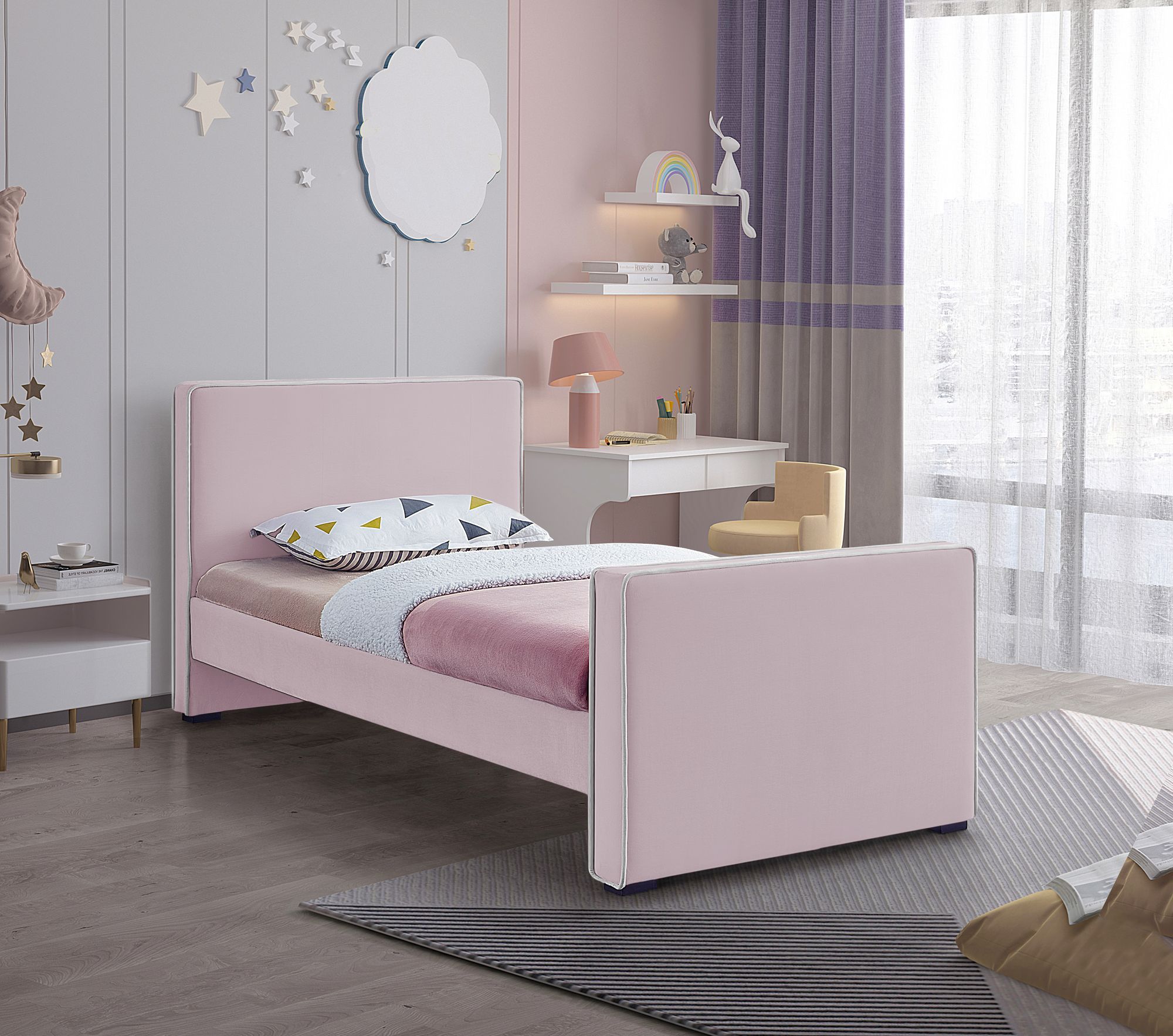 Dillard Velvet Twin Size Bed