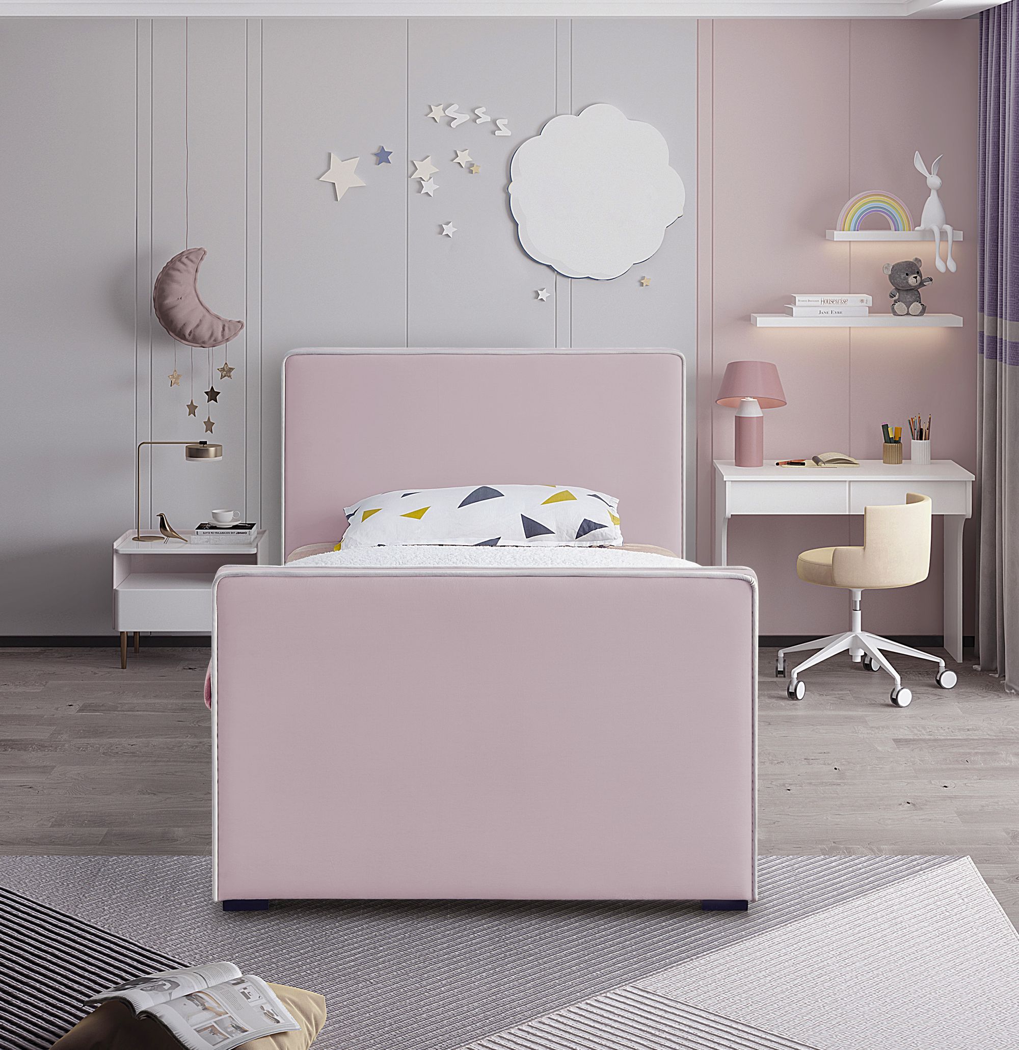 Dillard Velvet Twin Size Bed