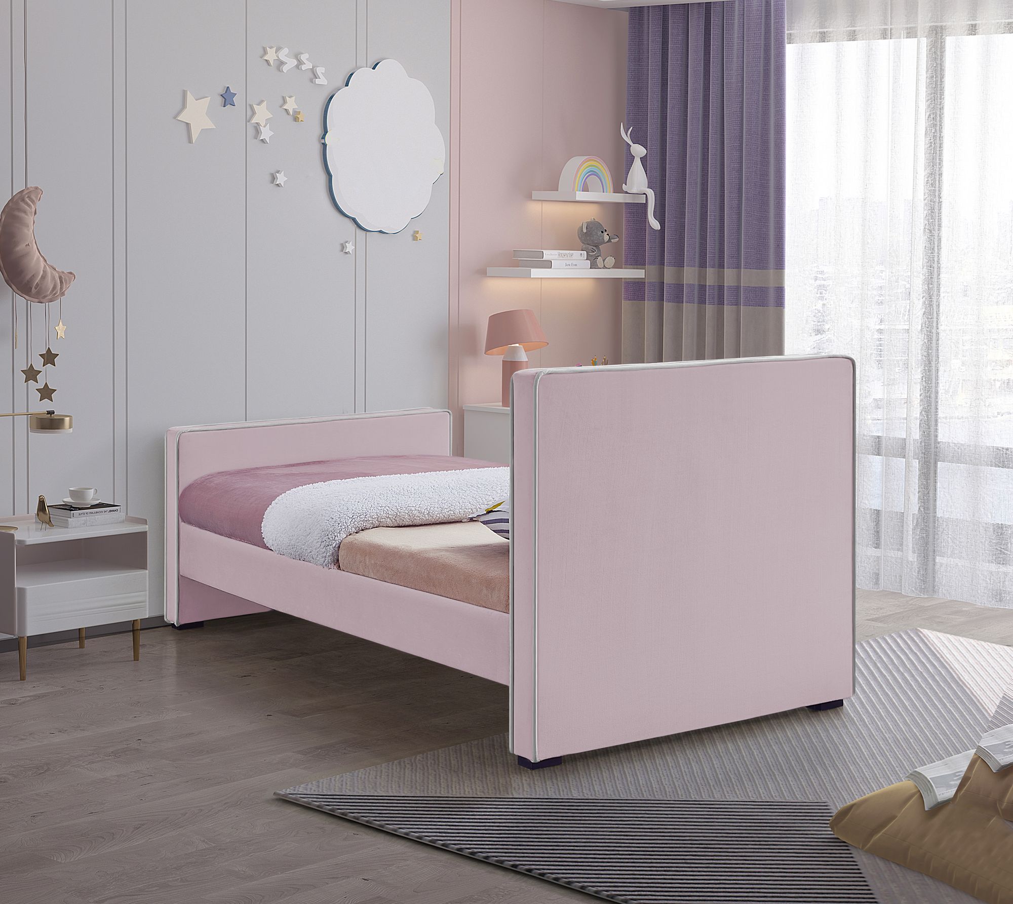 Dillard Velvet Twin Size Bed