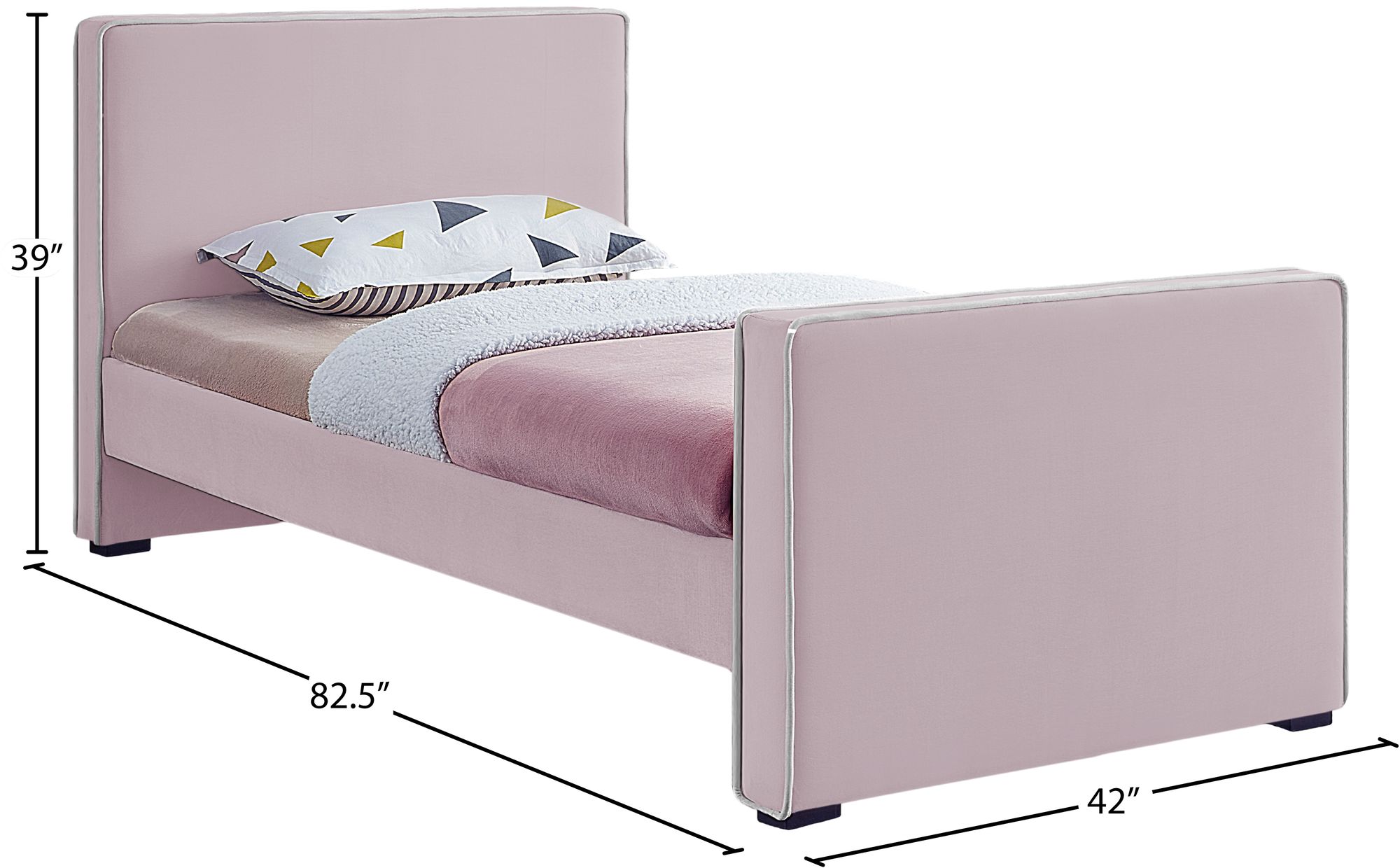 Dillard Velvet Twin Size Bed