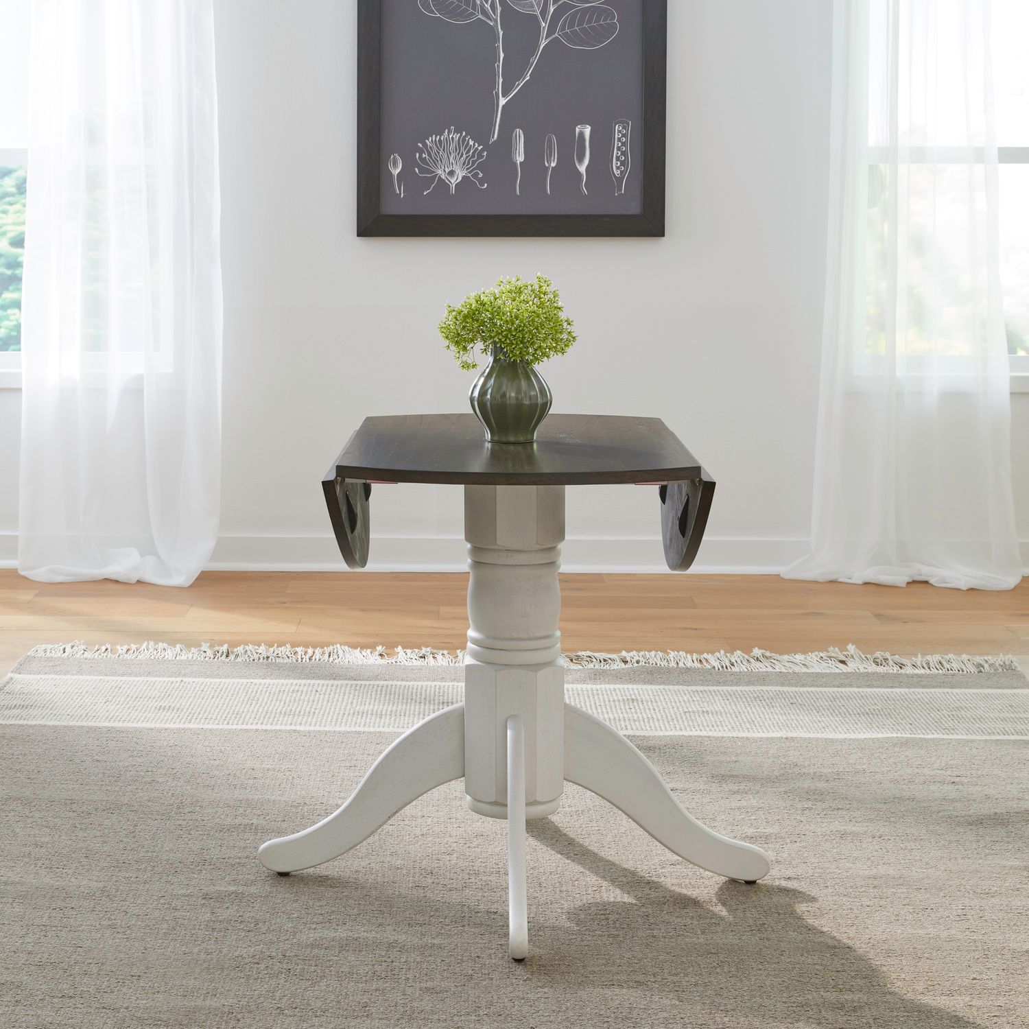 Brook Bay Round Drop Leaf Dining Set | Two-Tone Finish