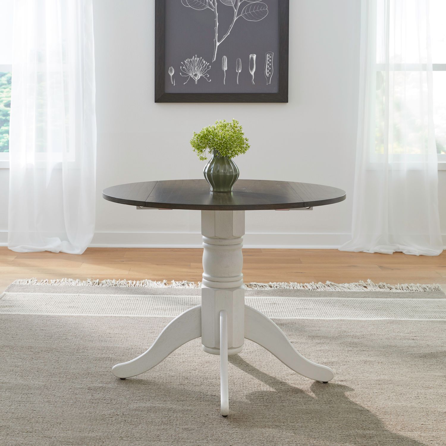 Brook Bay Round Drop Leaf Dining Set | Two-Tone Finish