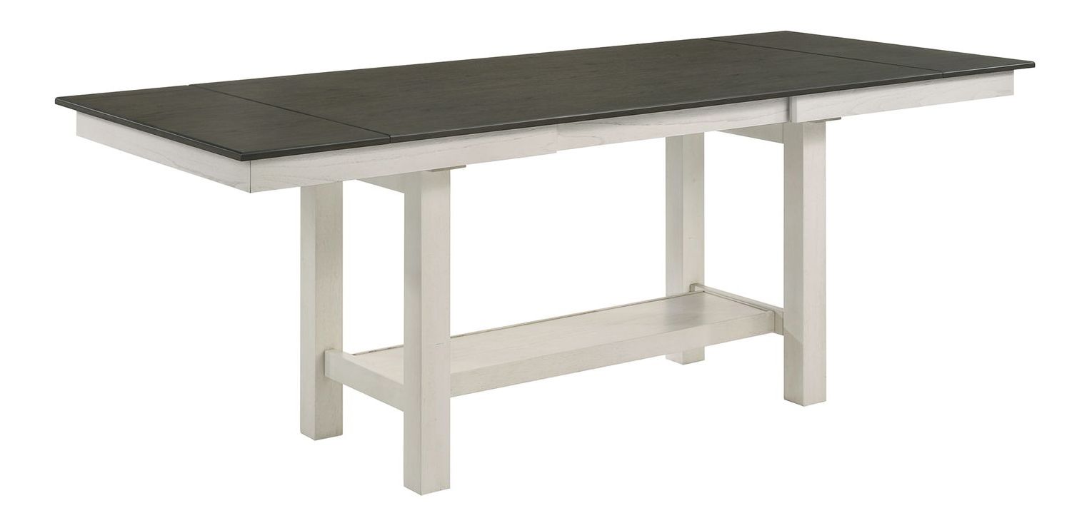 Brook Bay Rectangular Wood Opt Extendable Gathering Trestle Dining Room Set